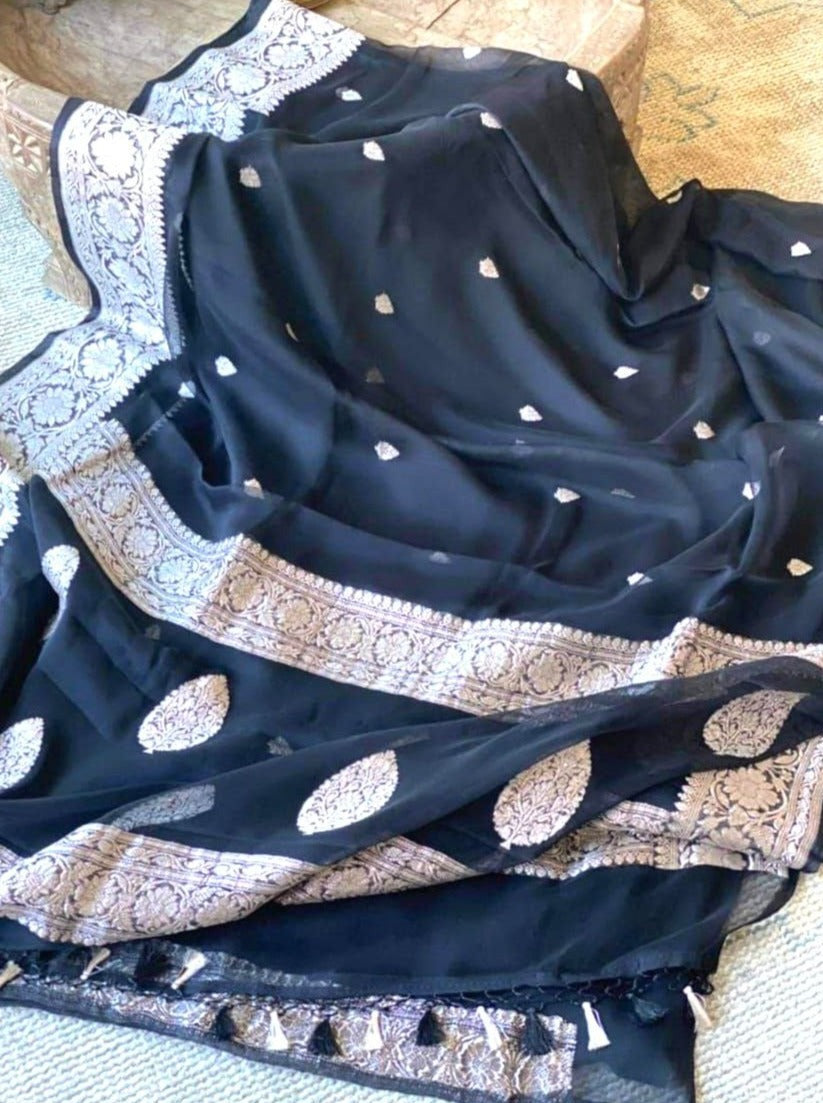 Pure Khadi Chiffon Saree