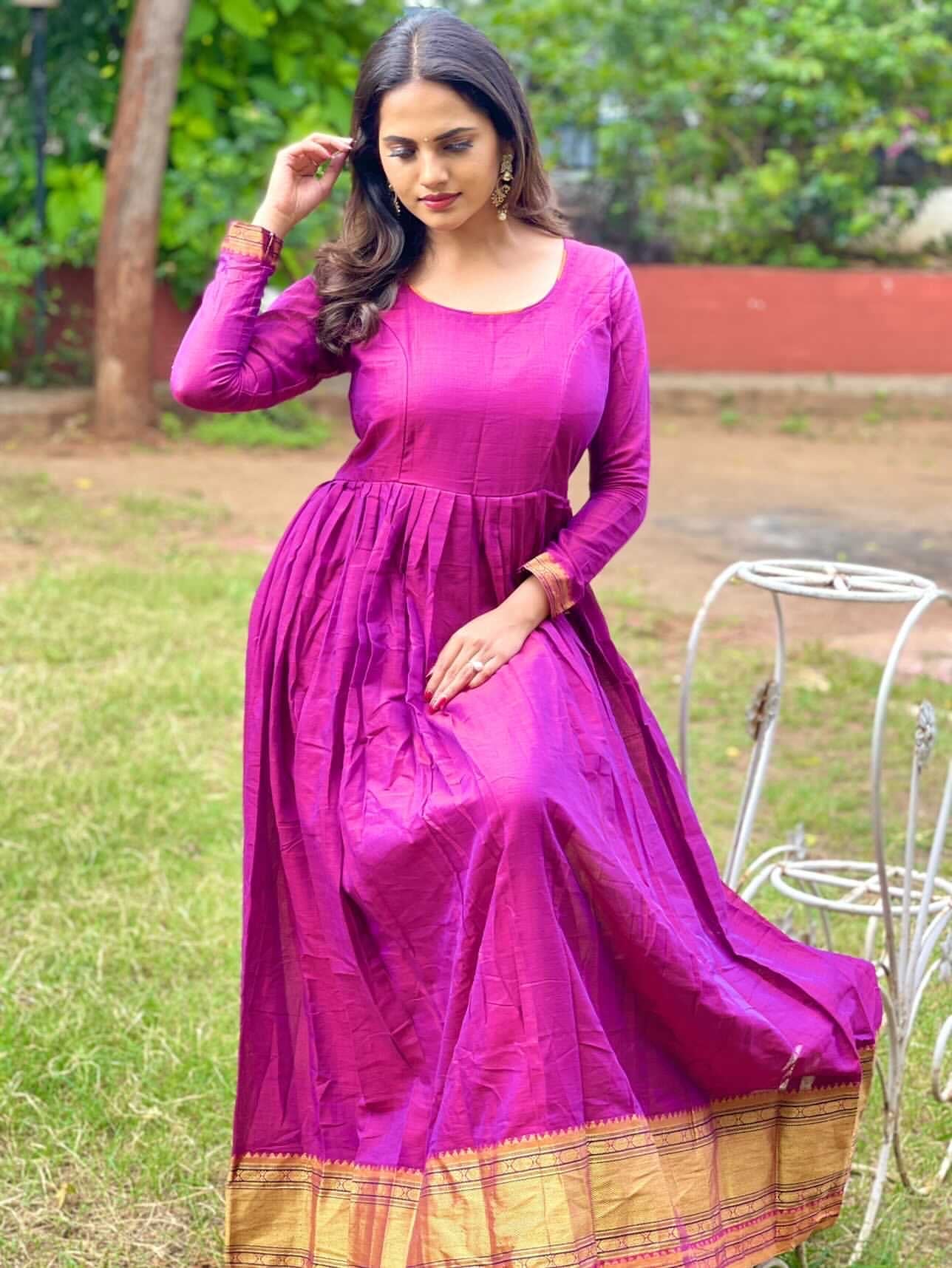 Purple Anarkali Suit