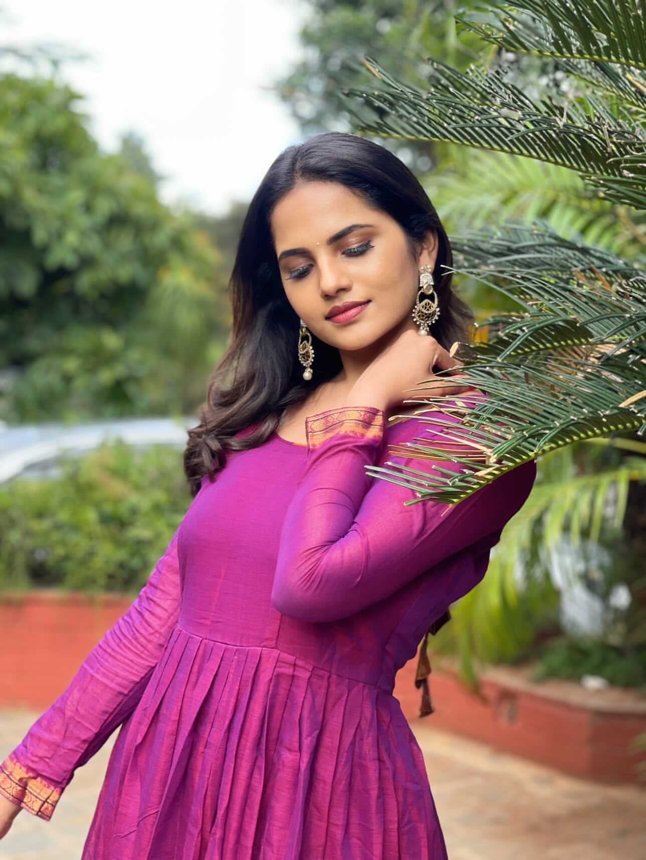 Purple Anarkali Suit