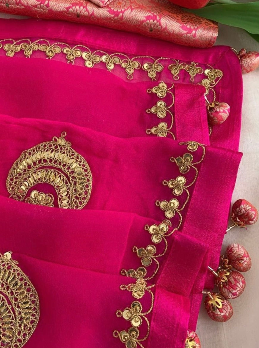 Georgette Saree with Marodi Work