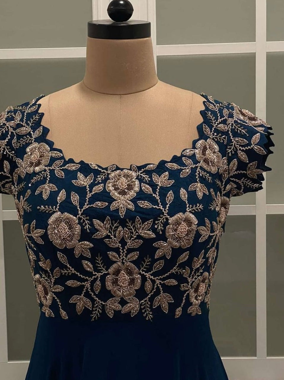 Gown with zardozi handwork