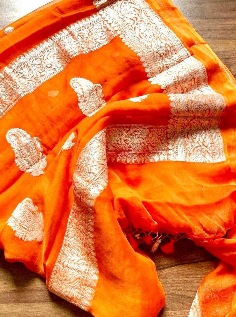 Pure Khadi Chiffon Saree