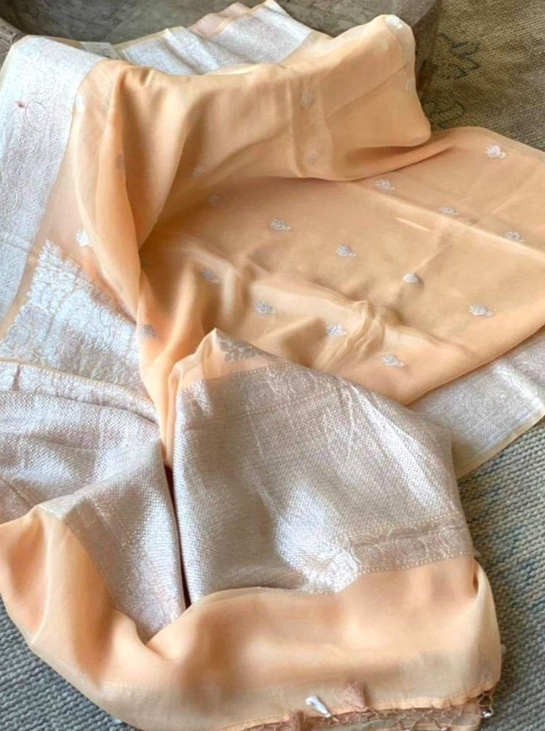 Pure Khadi Chiffon Saree