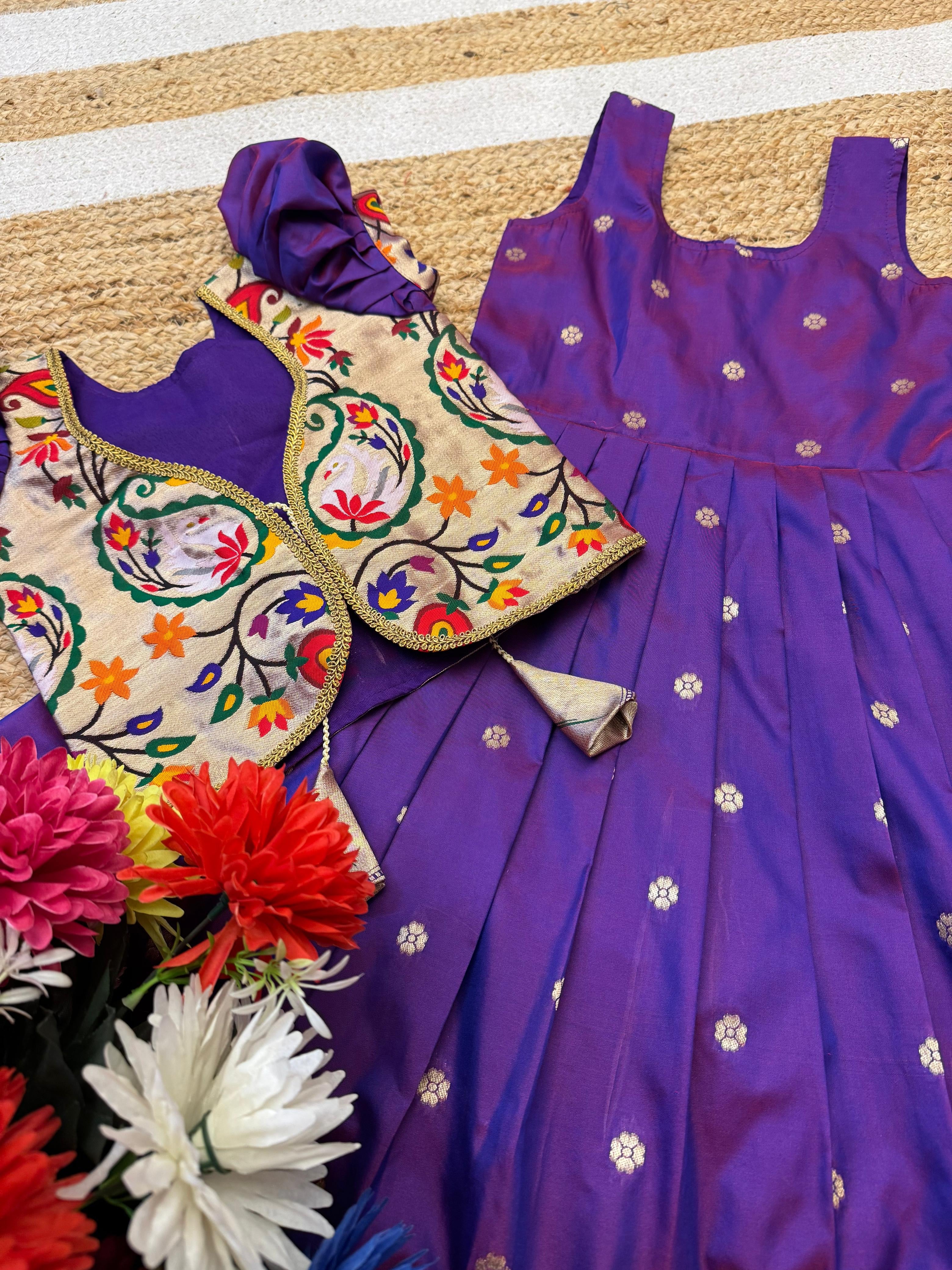 Paithani silk golden zari