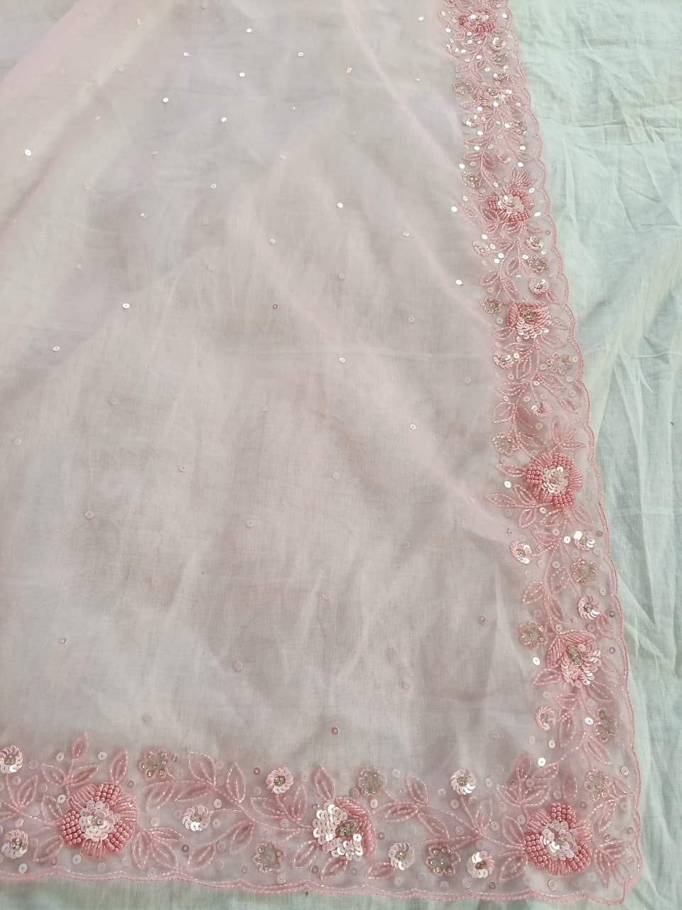 Blush organza sarees