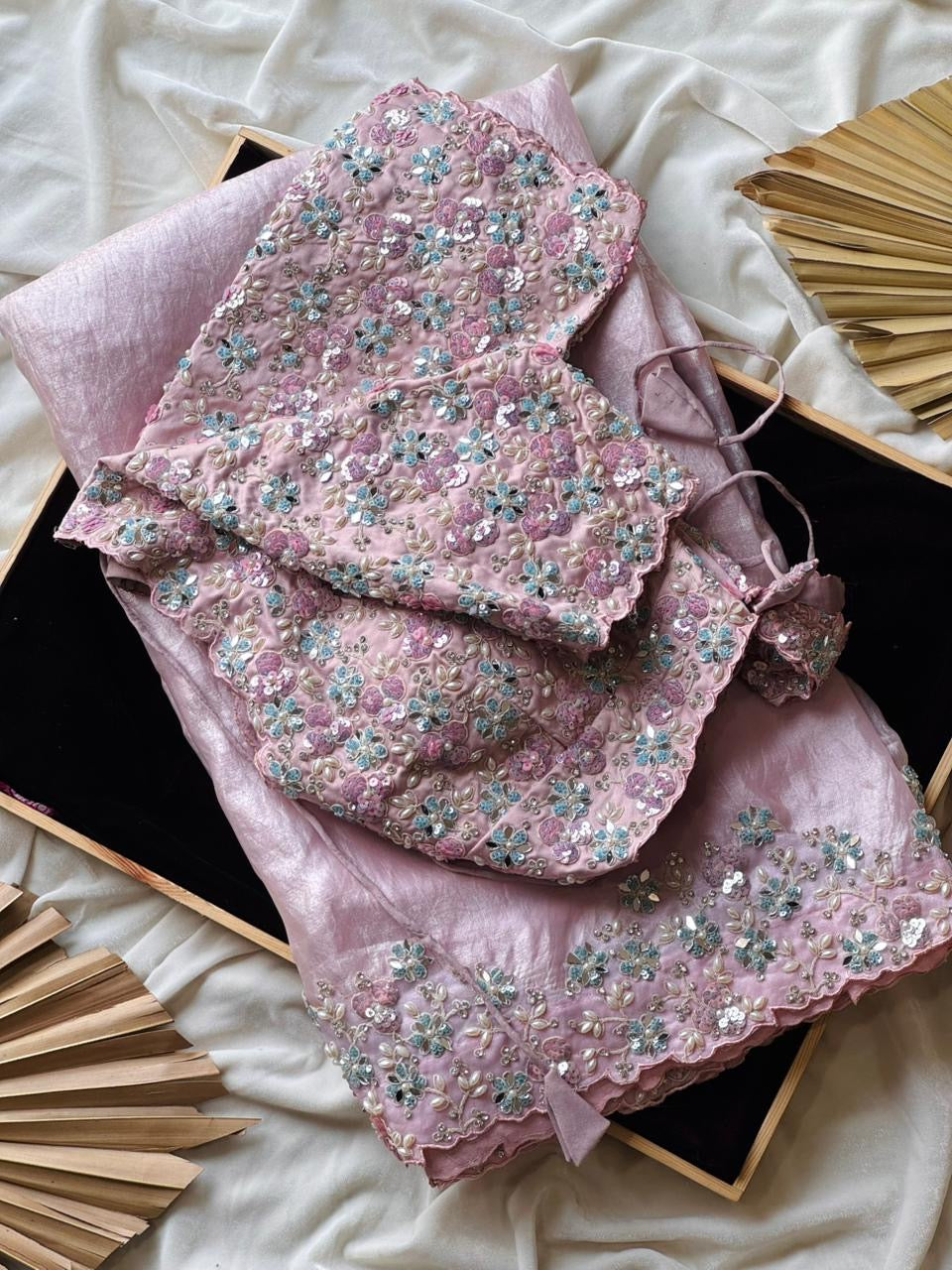 Blush ready to wear saree