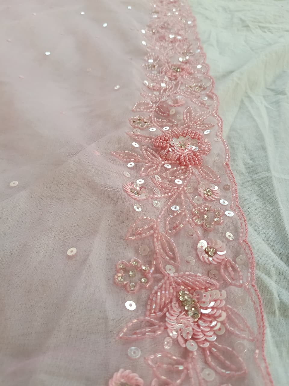 Blush organza sarees