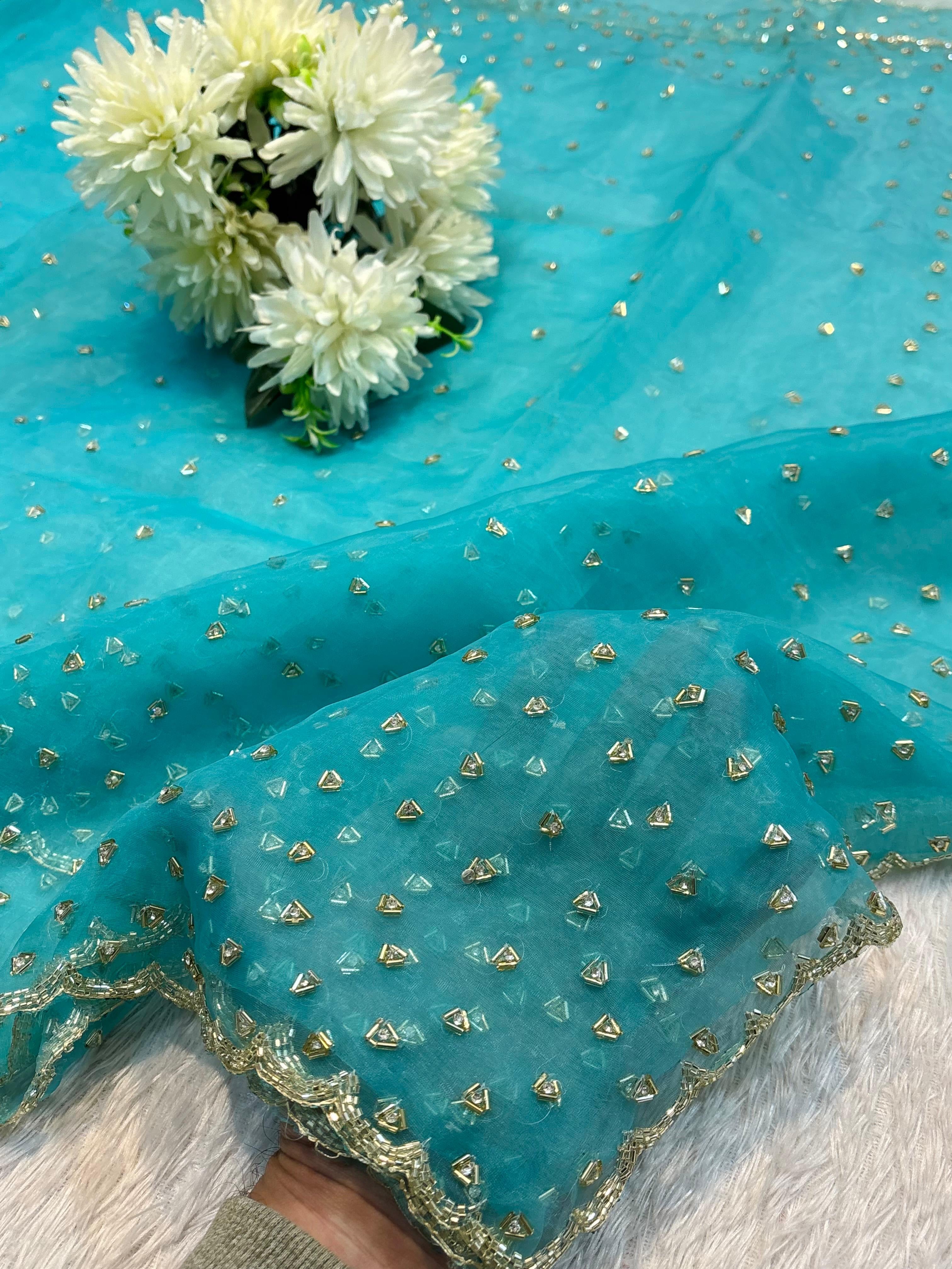 glass tissue saree