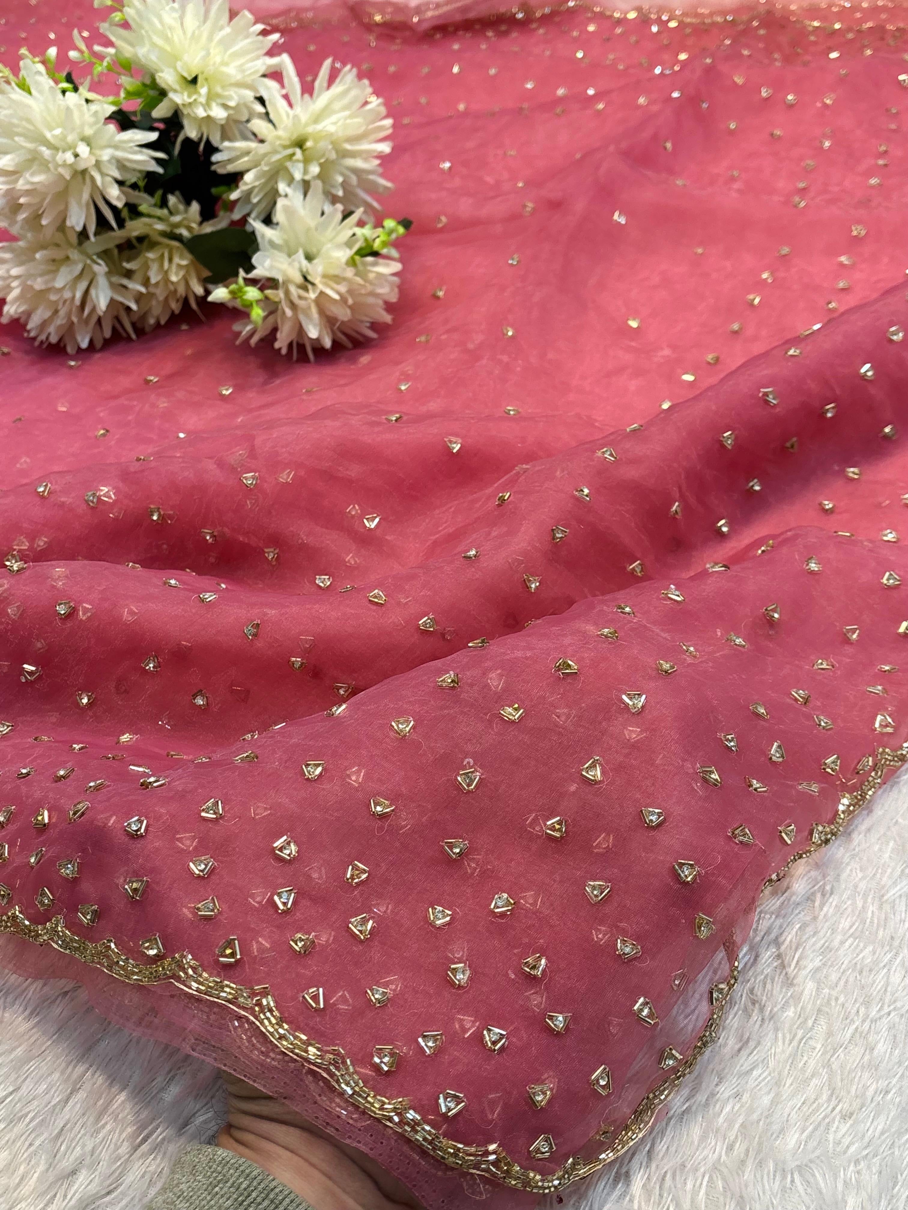 glass tissue saree