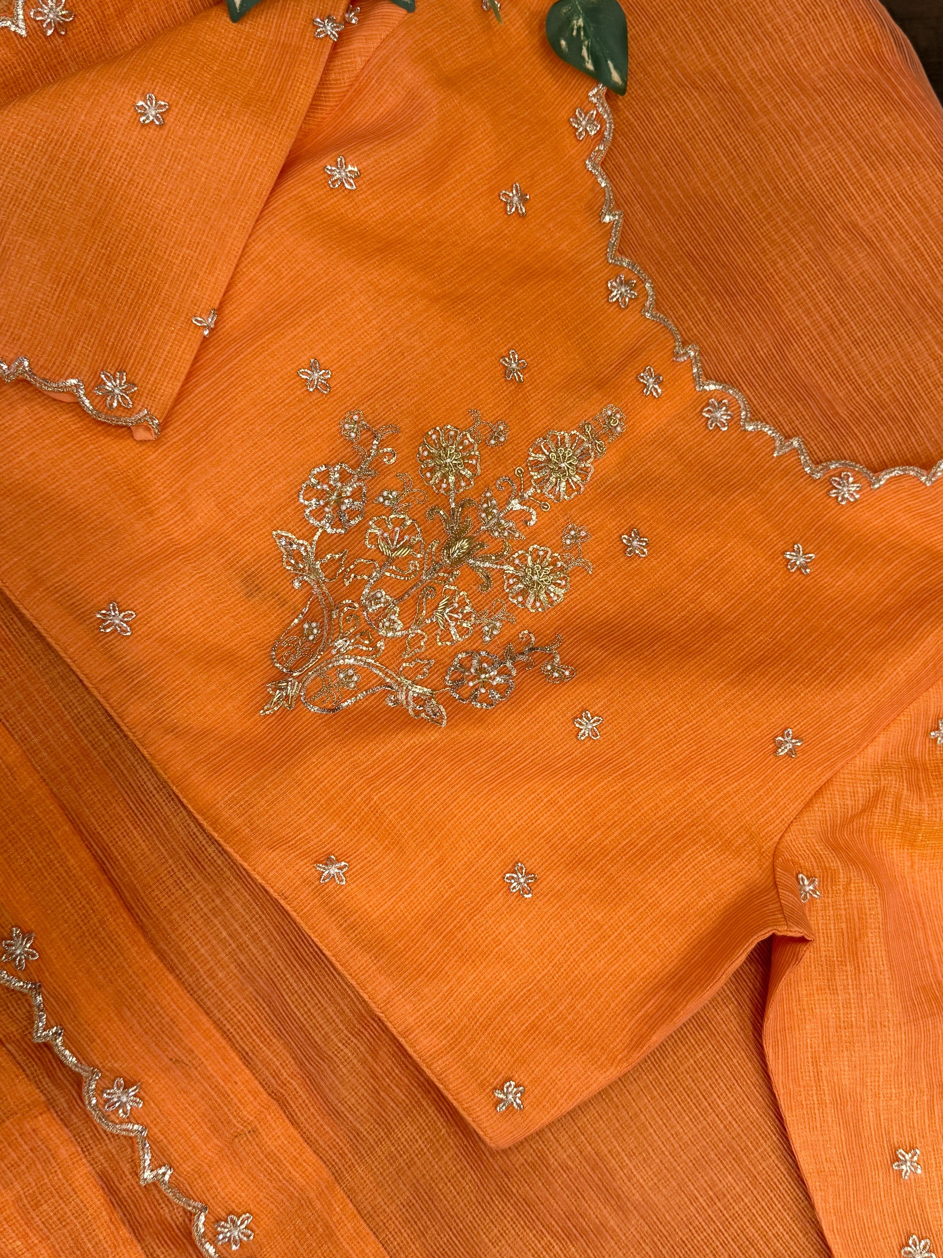 Saanjh Orange Saree