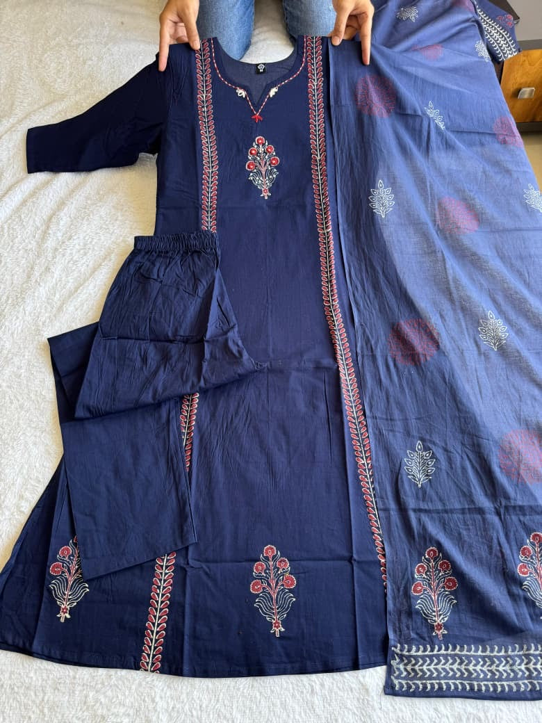 Block print kurta set