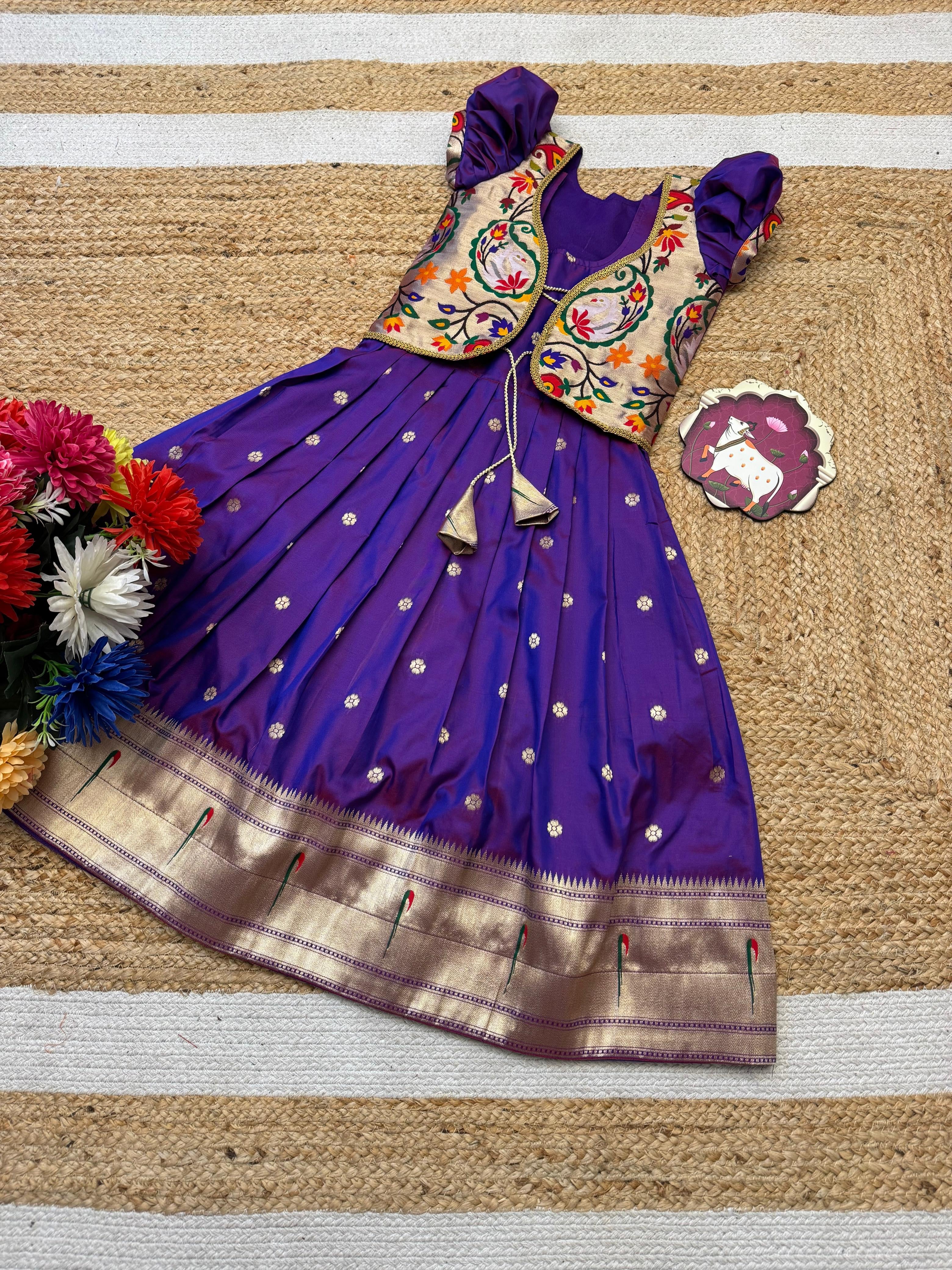 Paithani silk golden zari