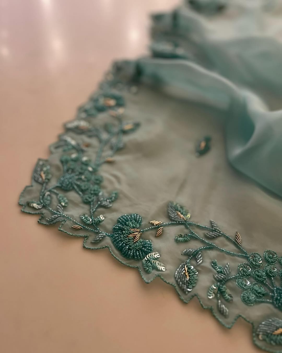 Cutdana work Organza Saree