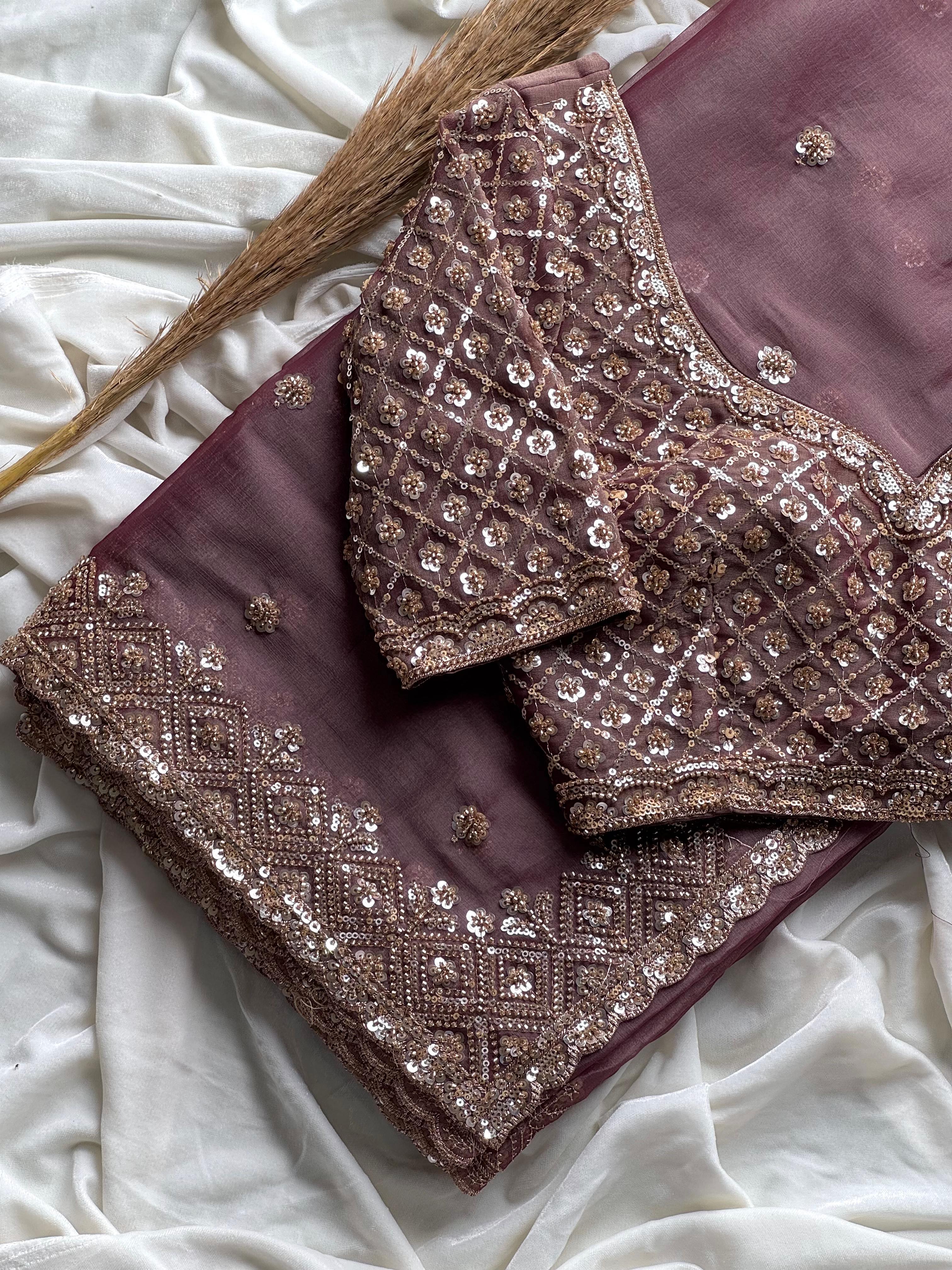 Designer beads saree