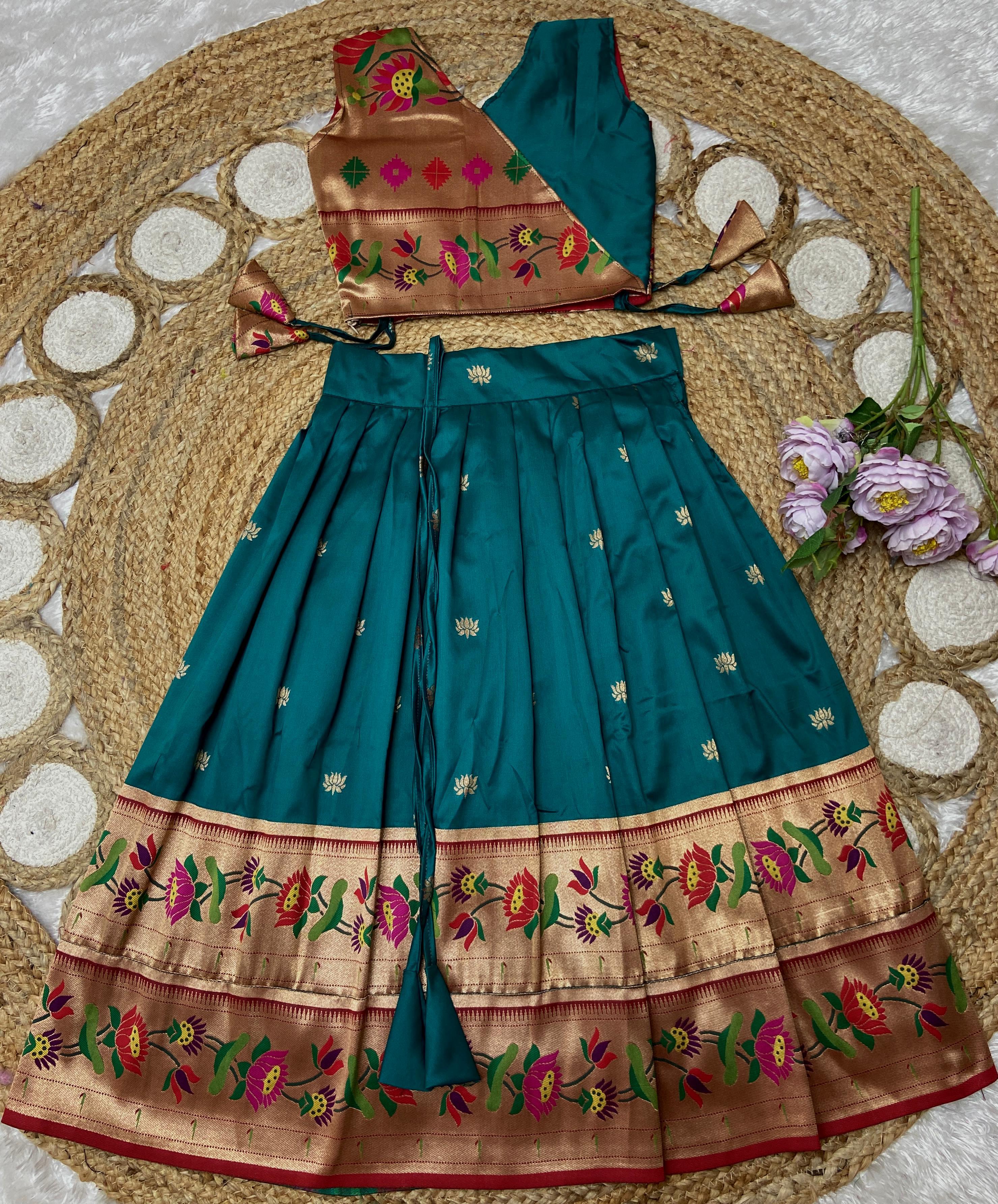 Paithani Lehenga For Kids