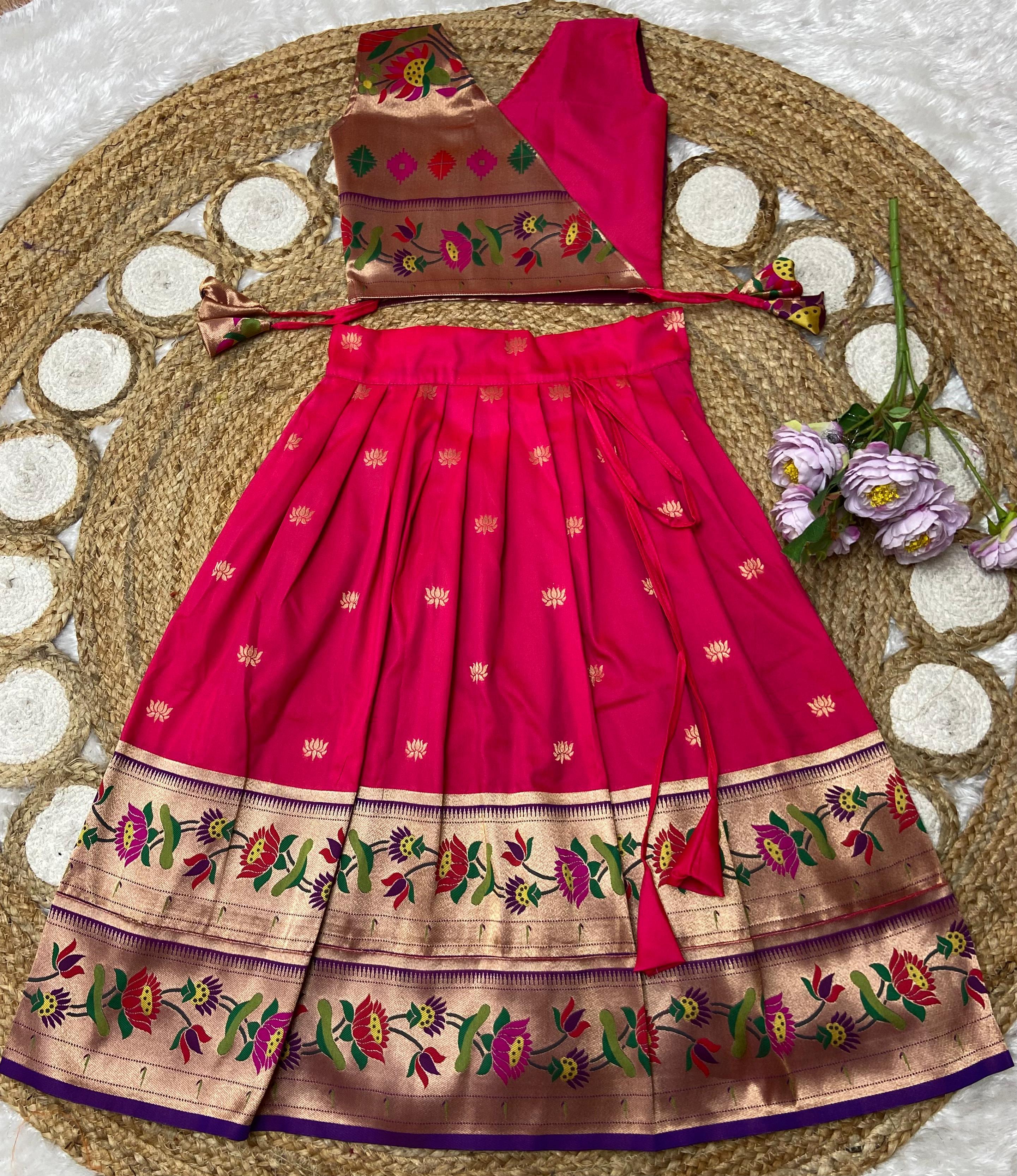 Paithani Lehenga For Kids