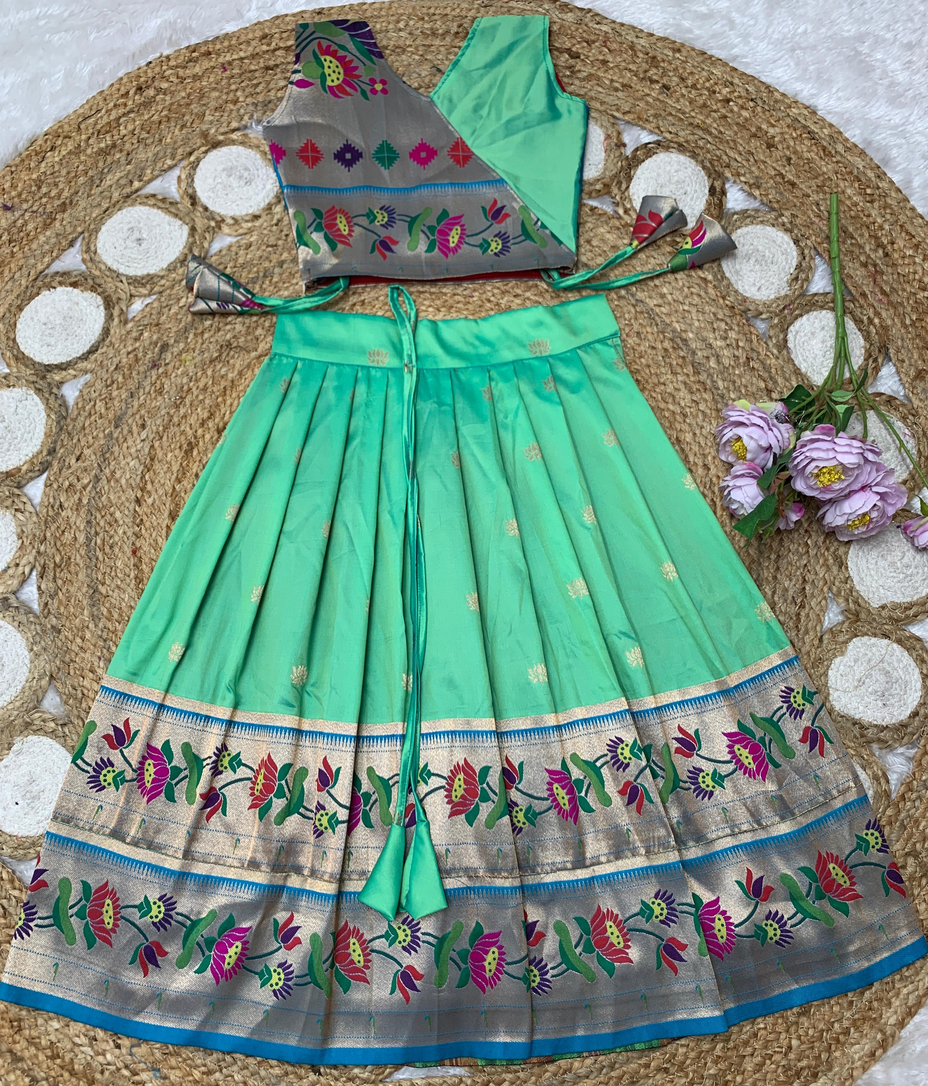Paithani Lehenga For Kids