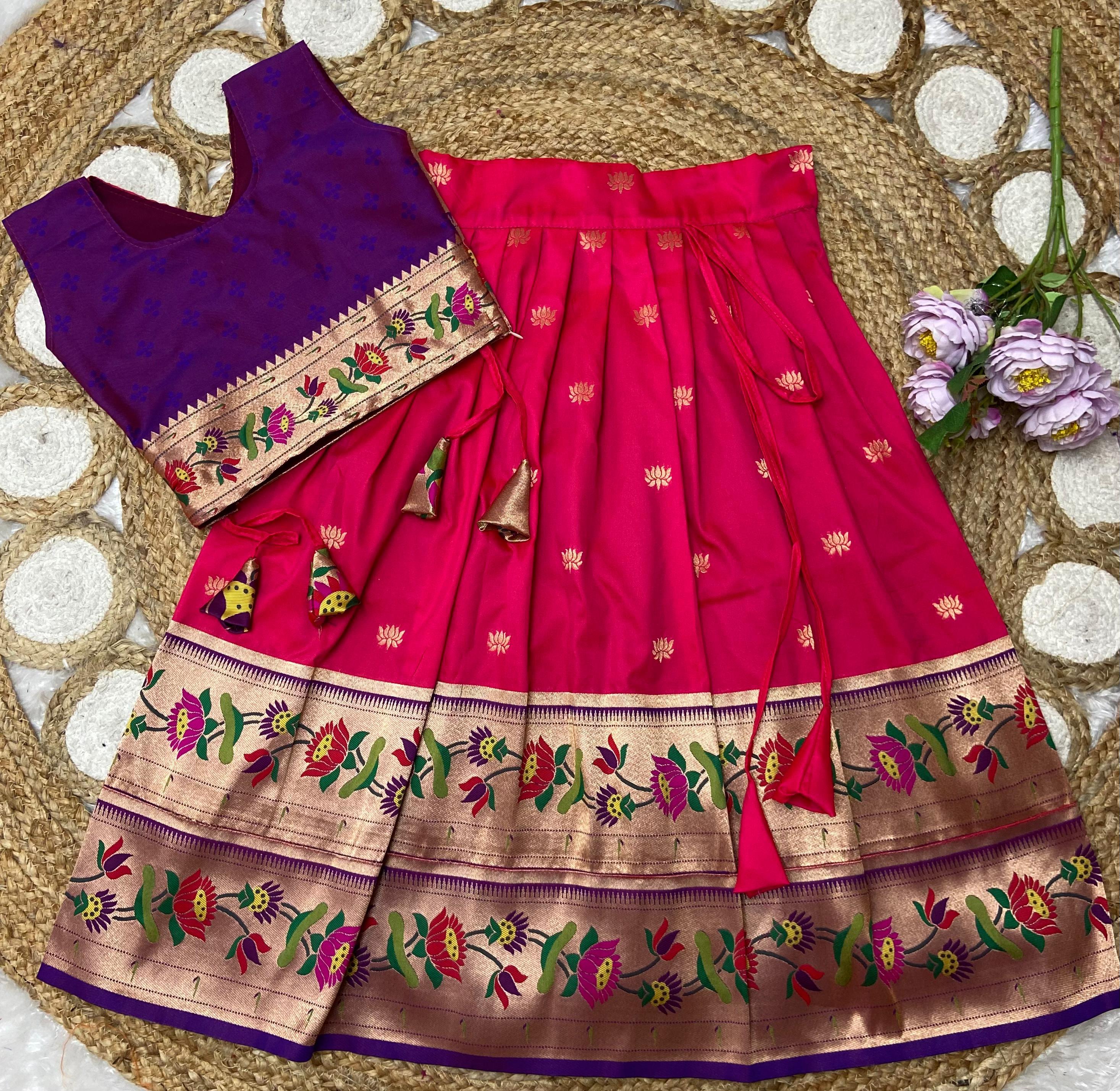 Paithani Lehenga For Kids