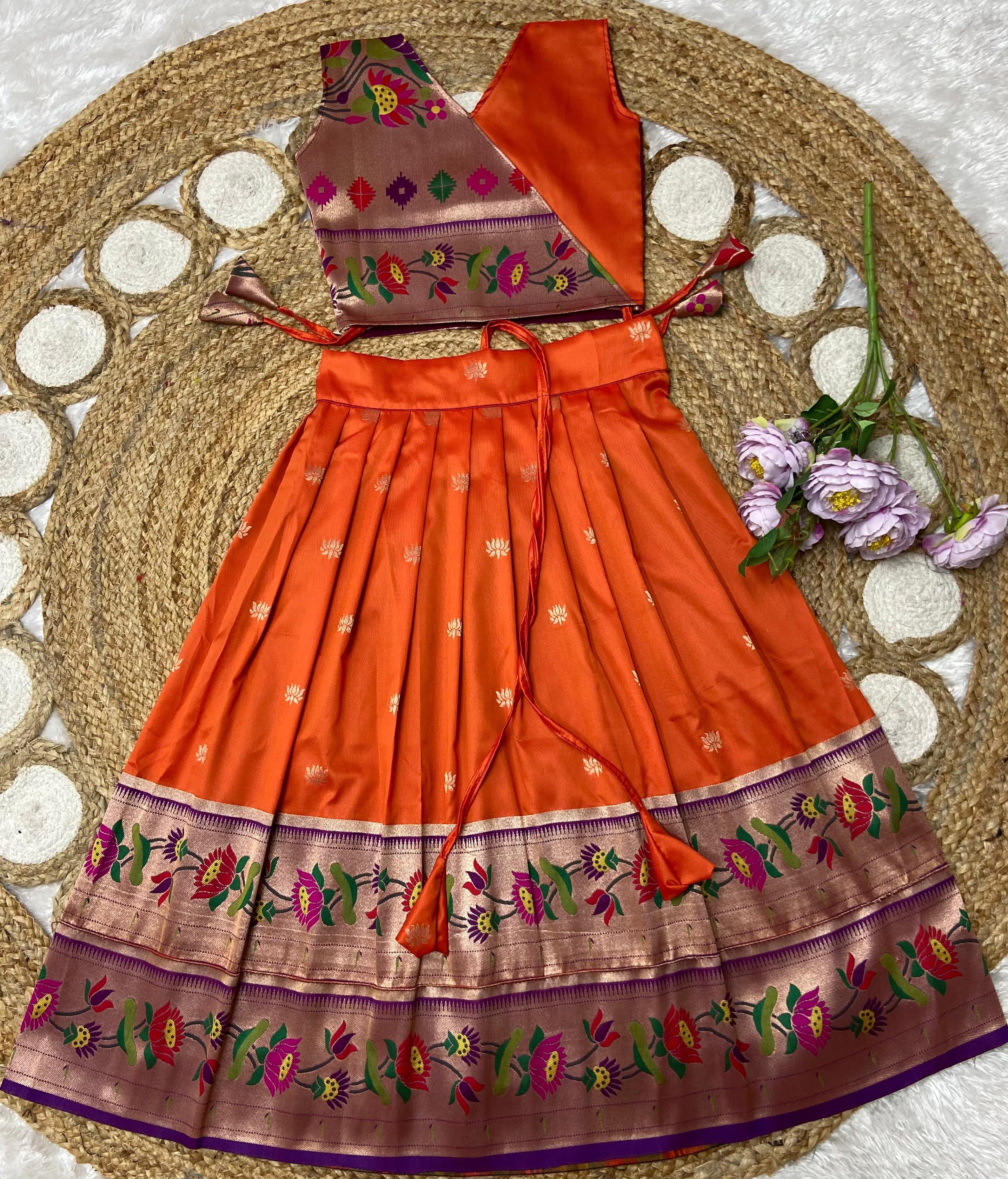 Paithani Lehenga For Kids