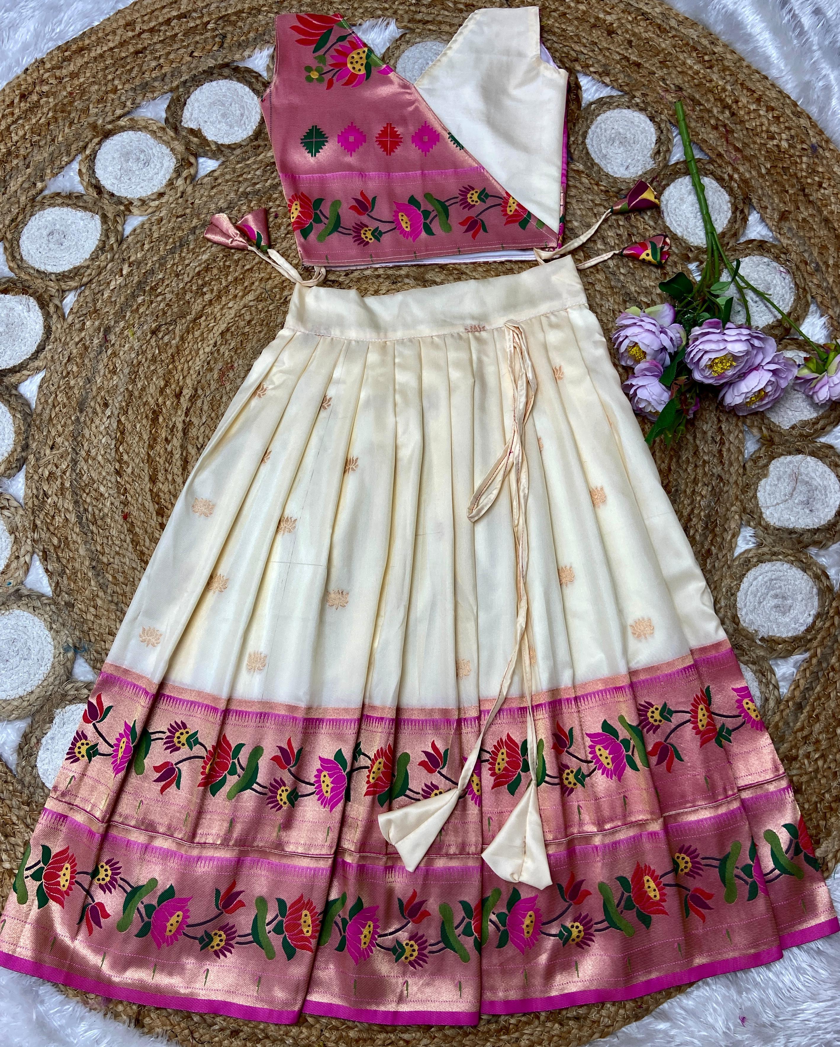 Paithani Lehenga For Kids