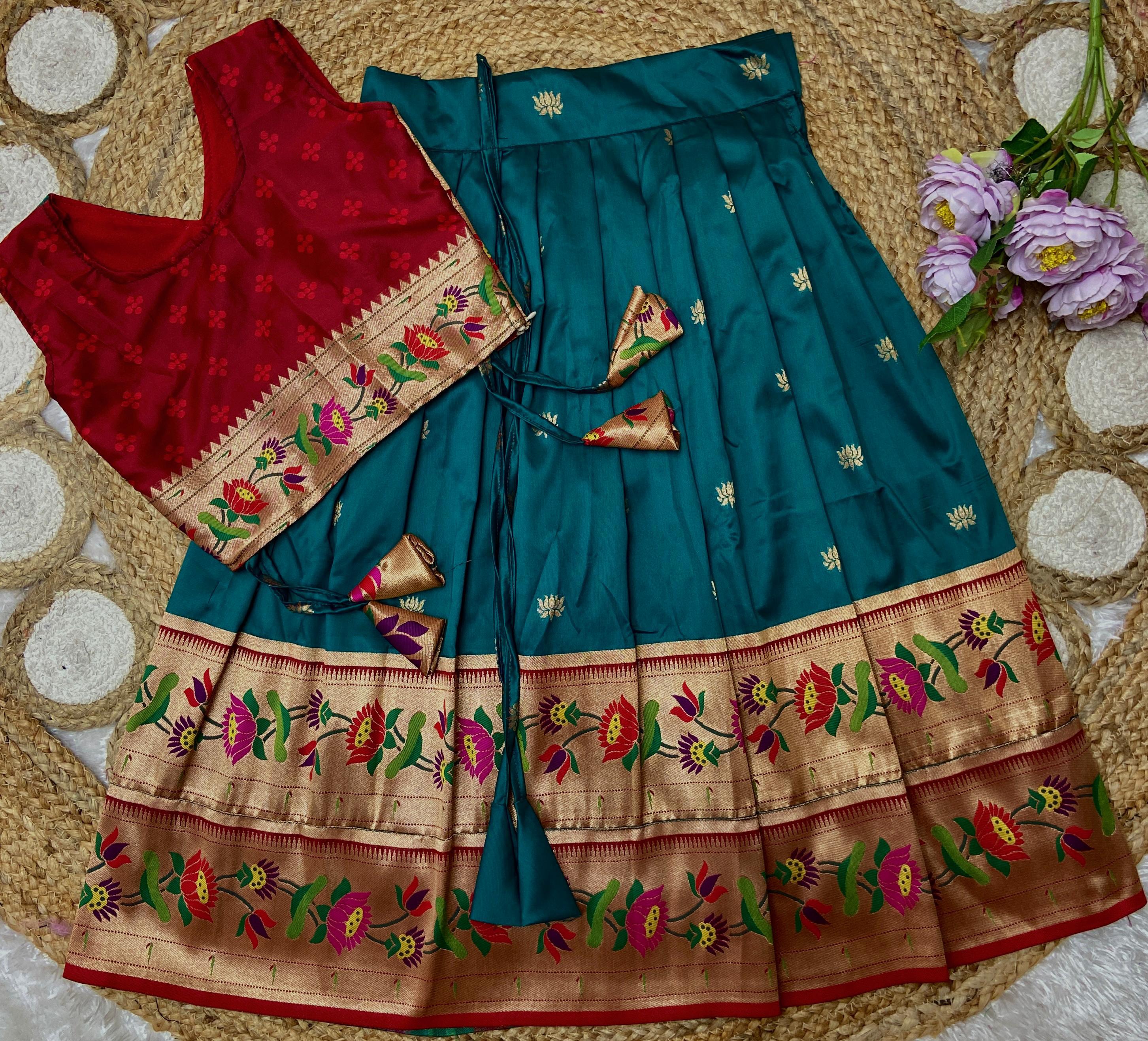 Paithani Lehenga For Kids