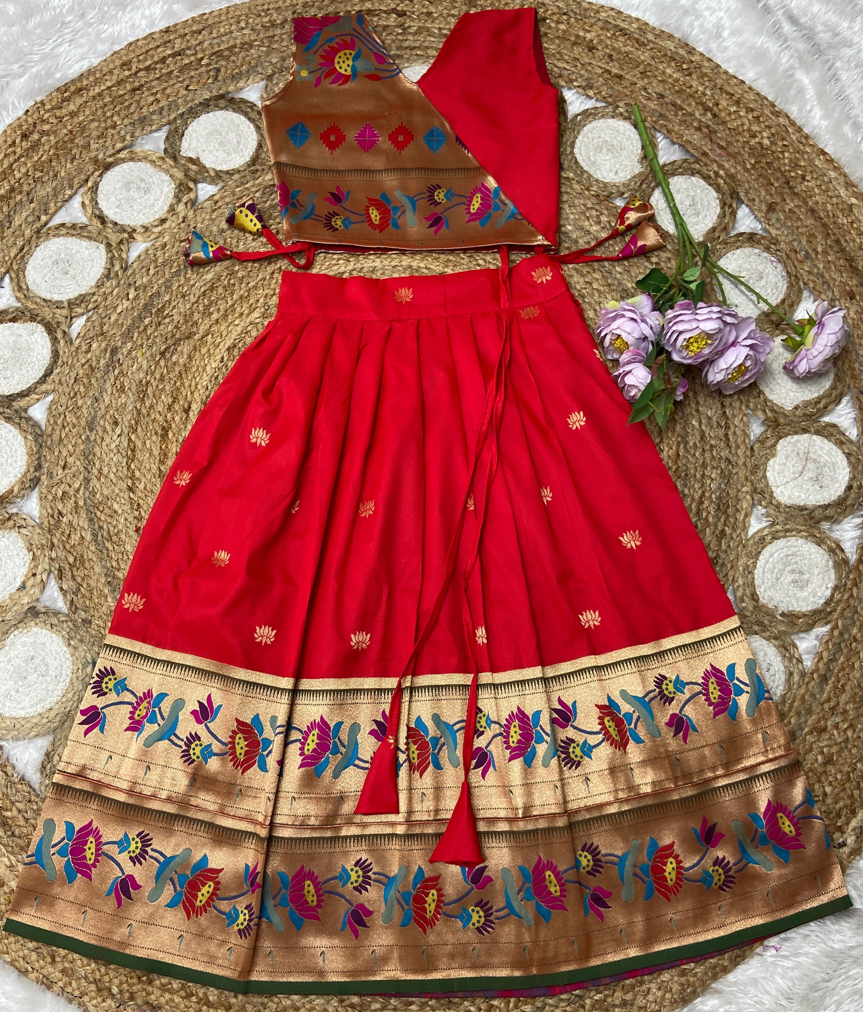 Paithani Lehenga For Kids