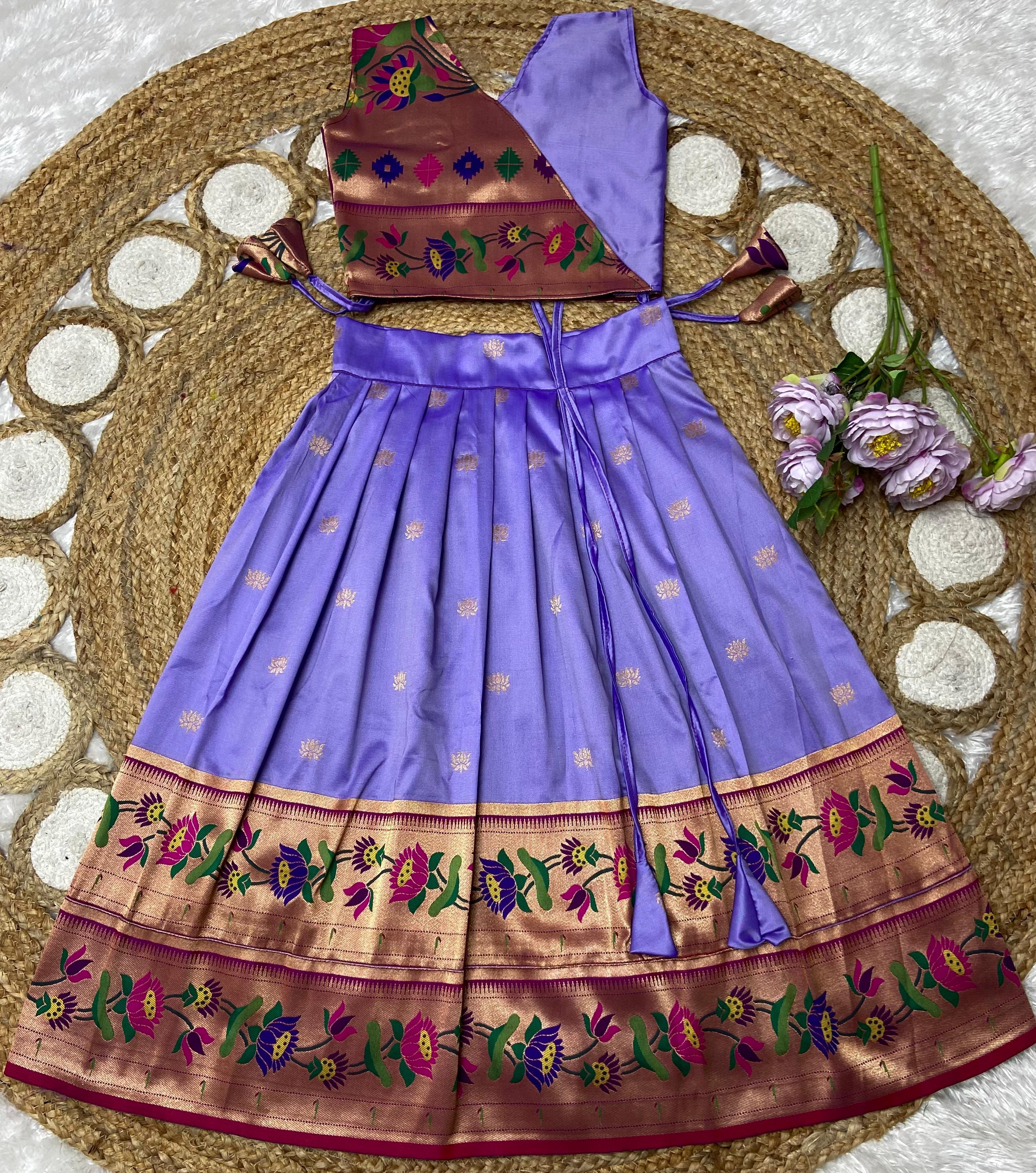 Paithani Lehenga For Kids