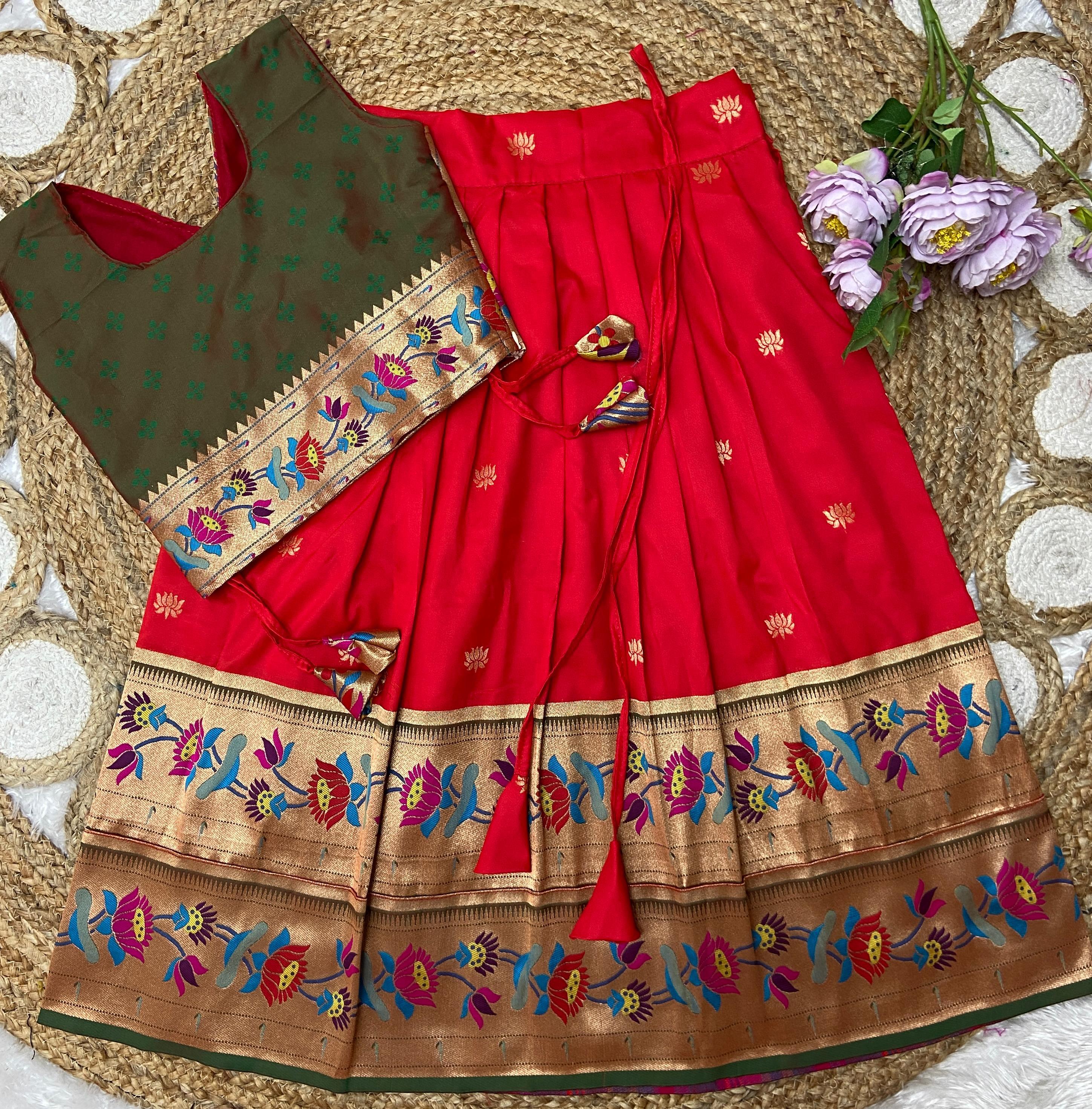 Paithani Lehenga For Kids