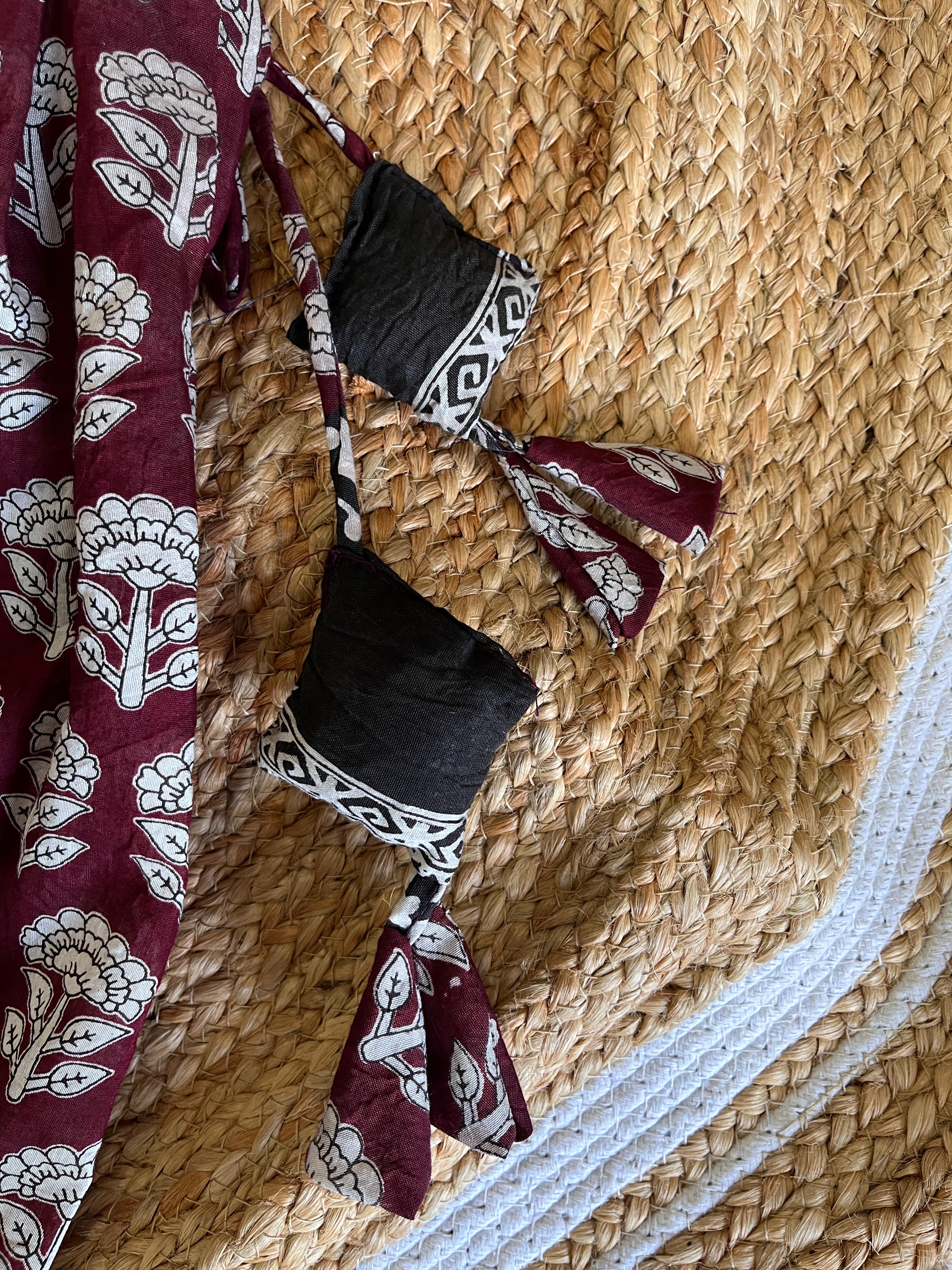 Mini Maroon Blossom Lehenga Set