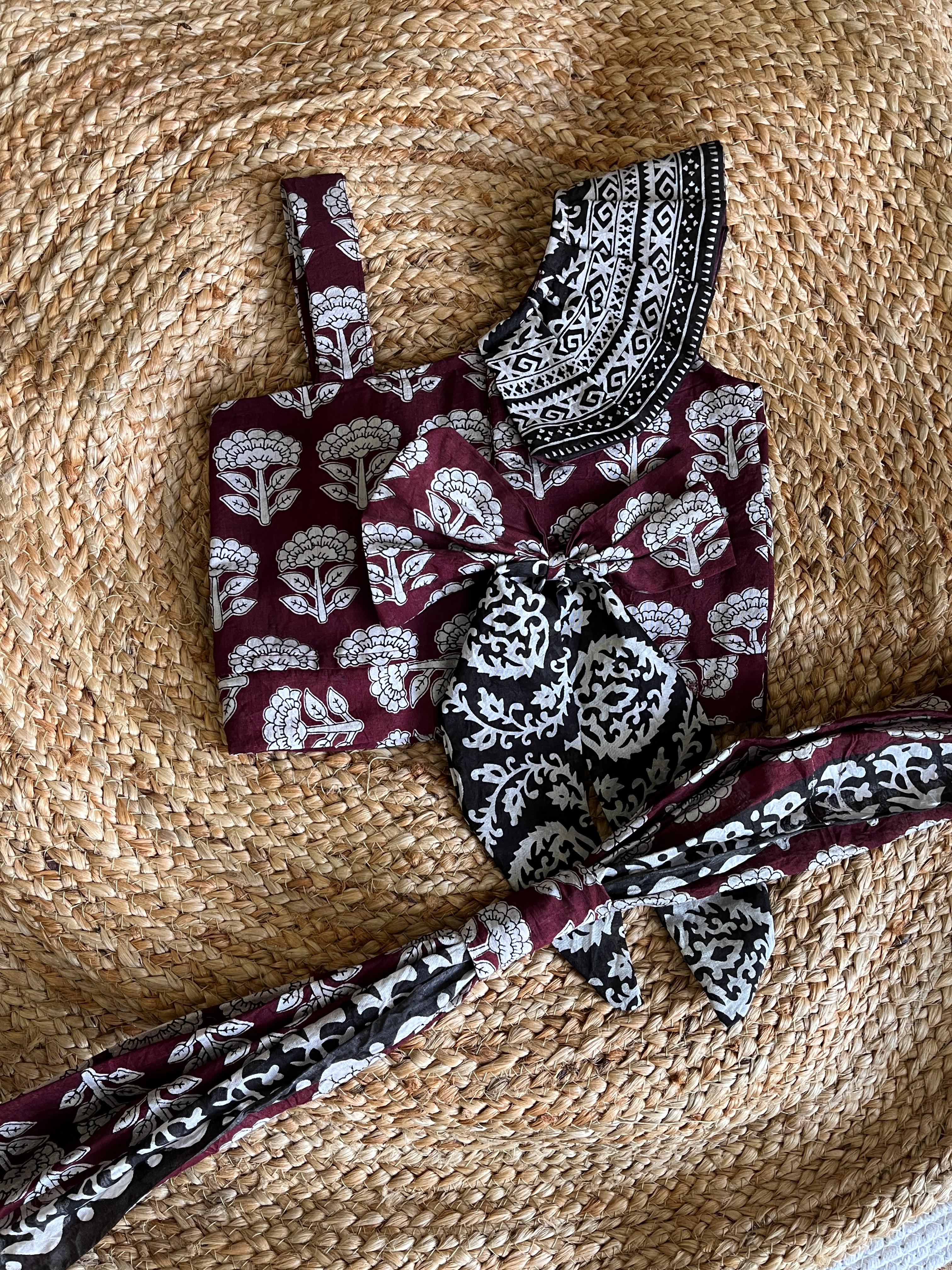 Mini Maroon Blossom Lehenga Set