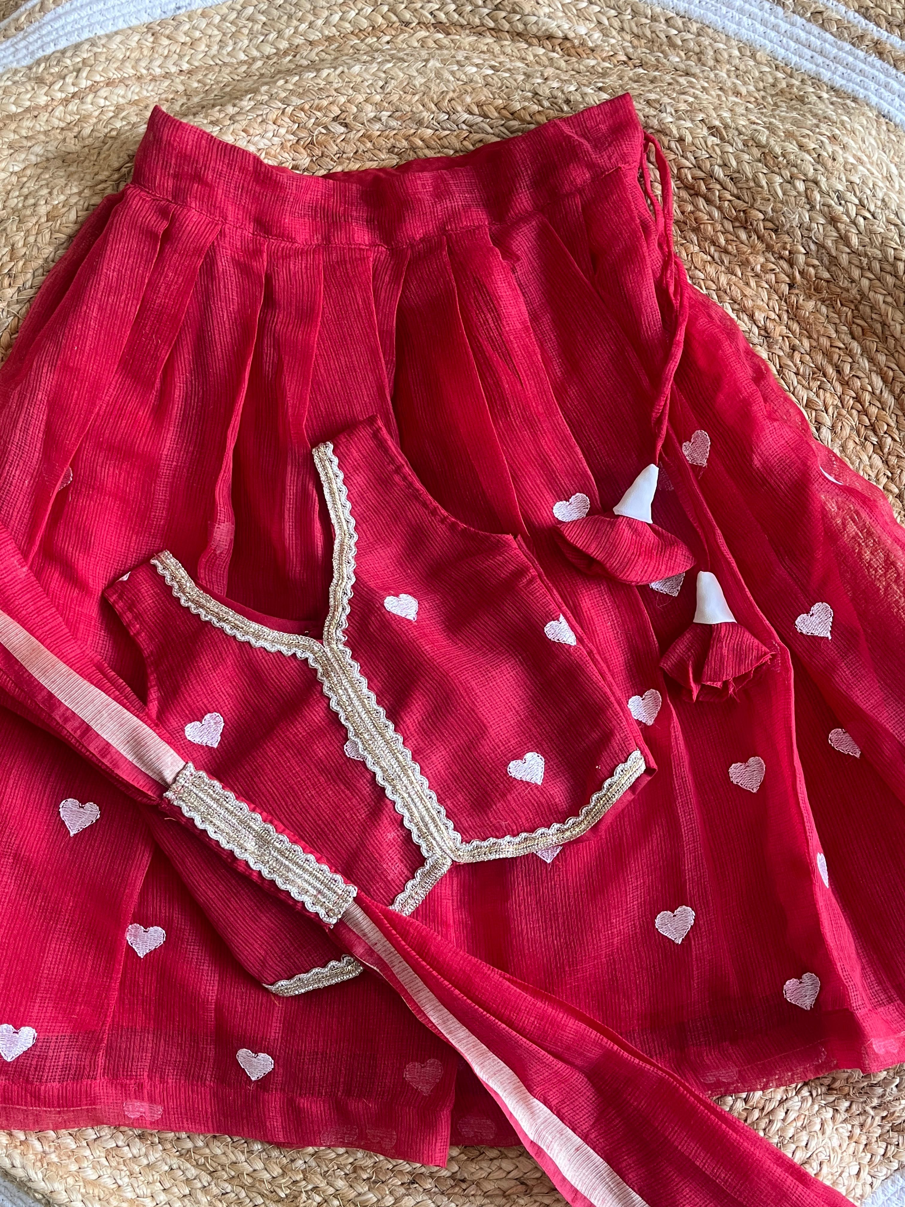 Cherry Red Lehenga Set