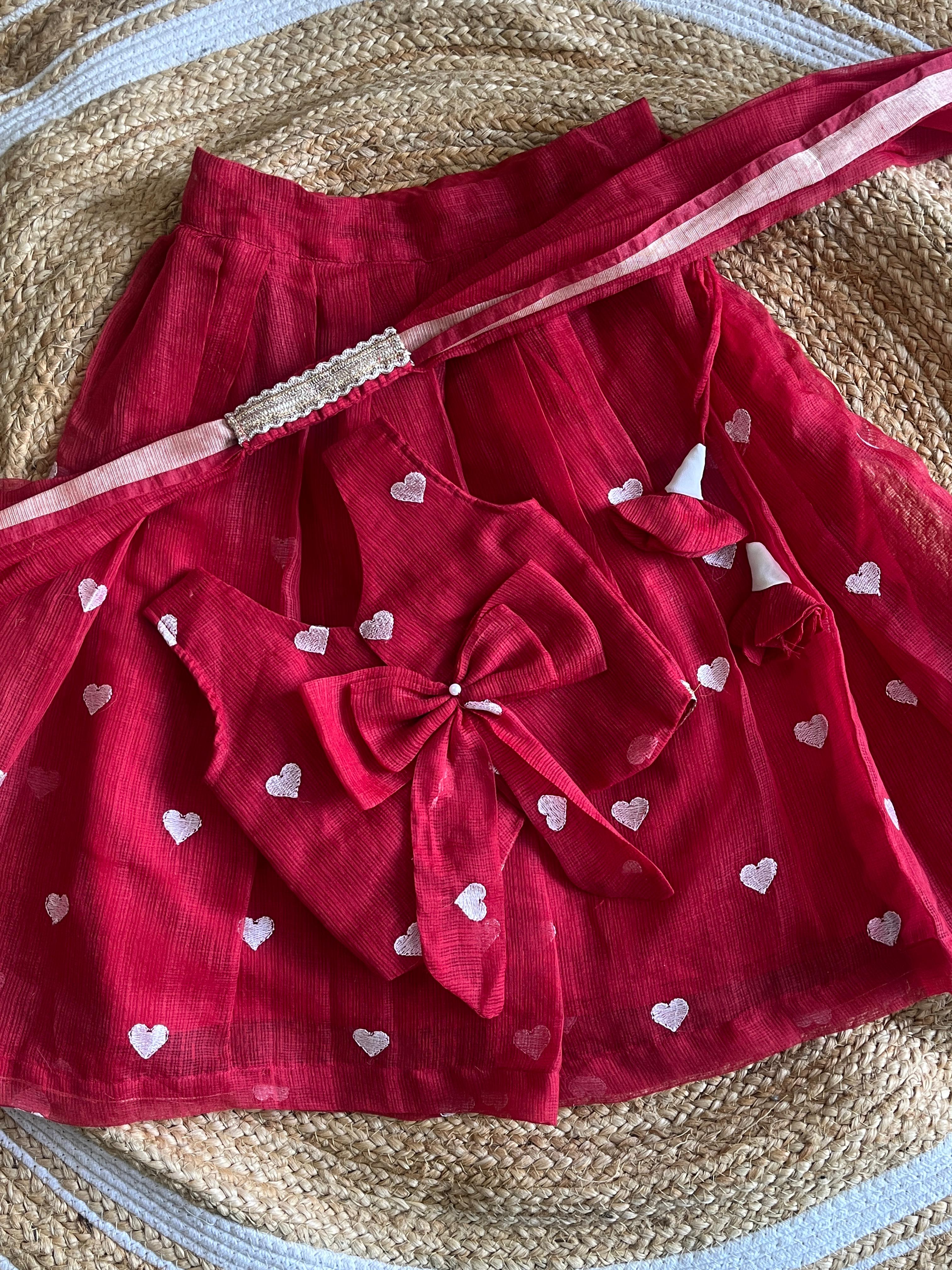 Cherry Red Lehenga Set