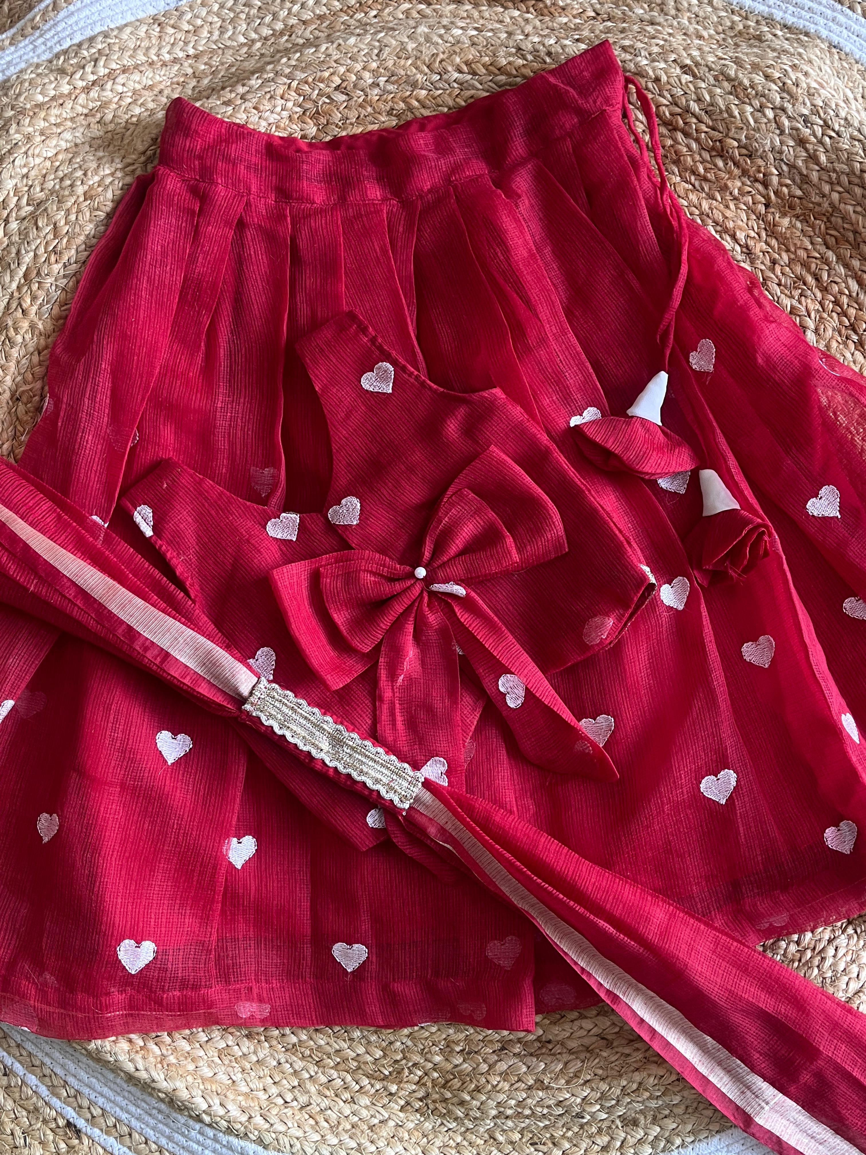 Cherry Red Lehenga Set