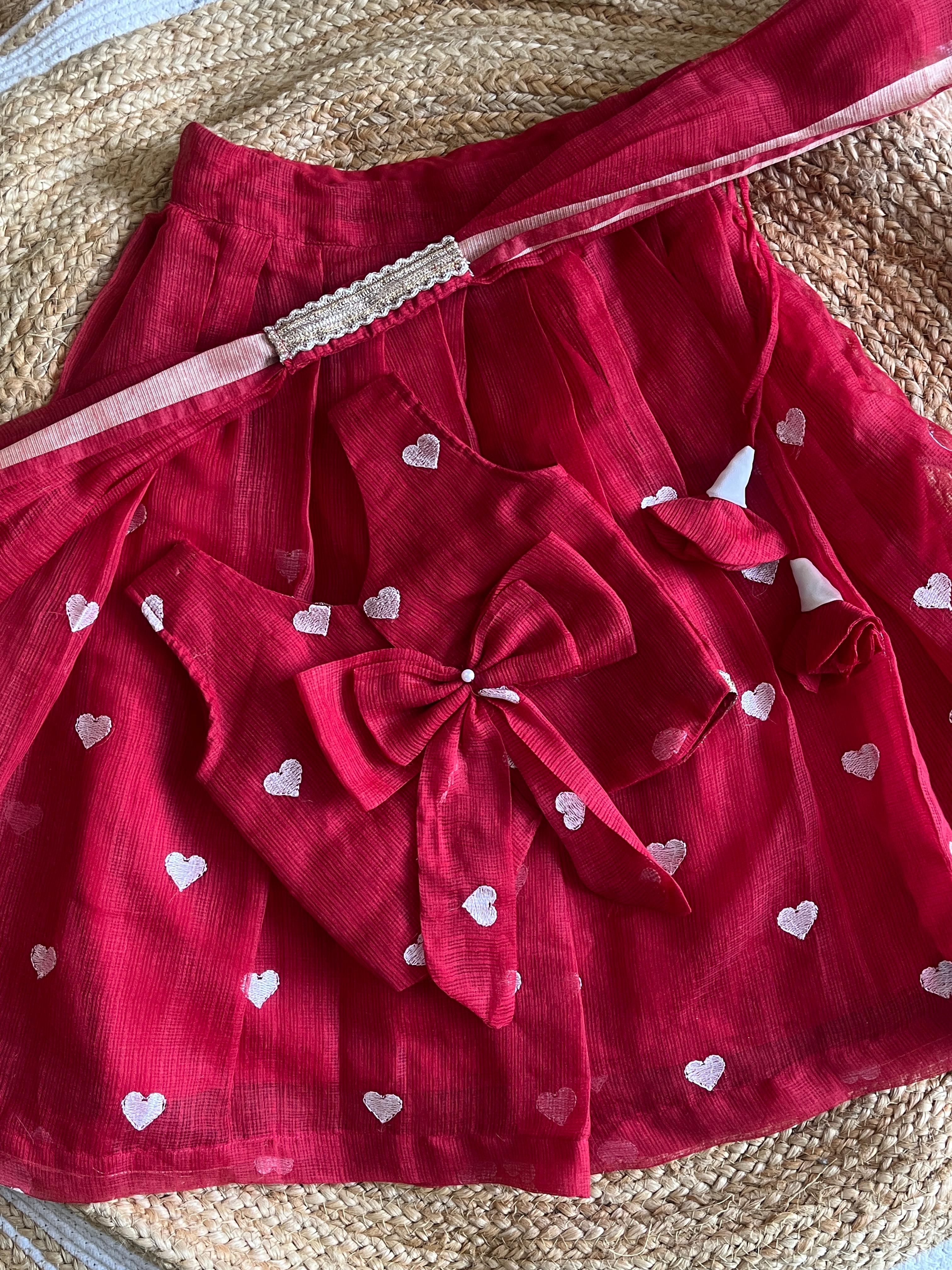 Cherry Red Lehenga Set