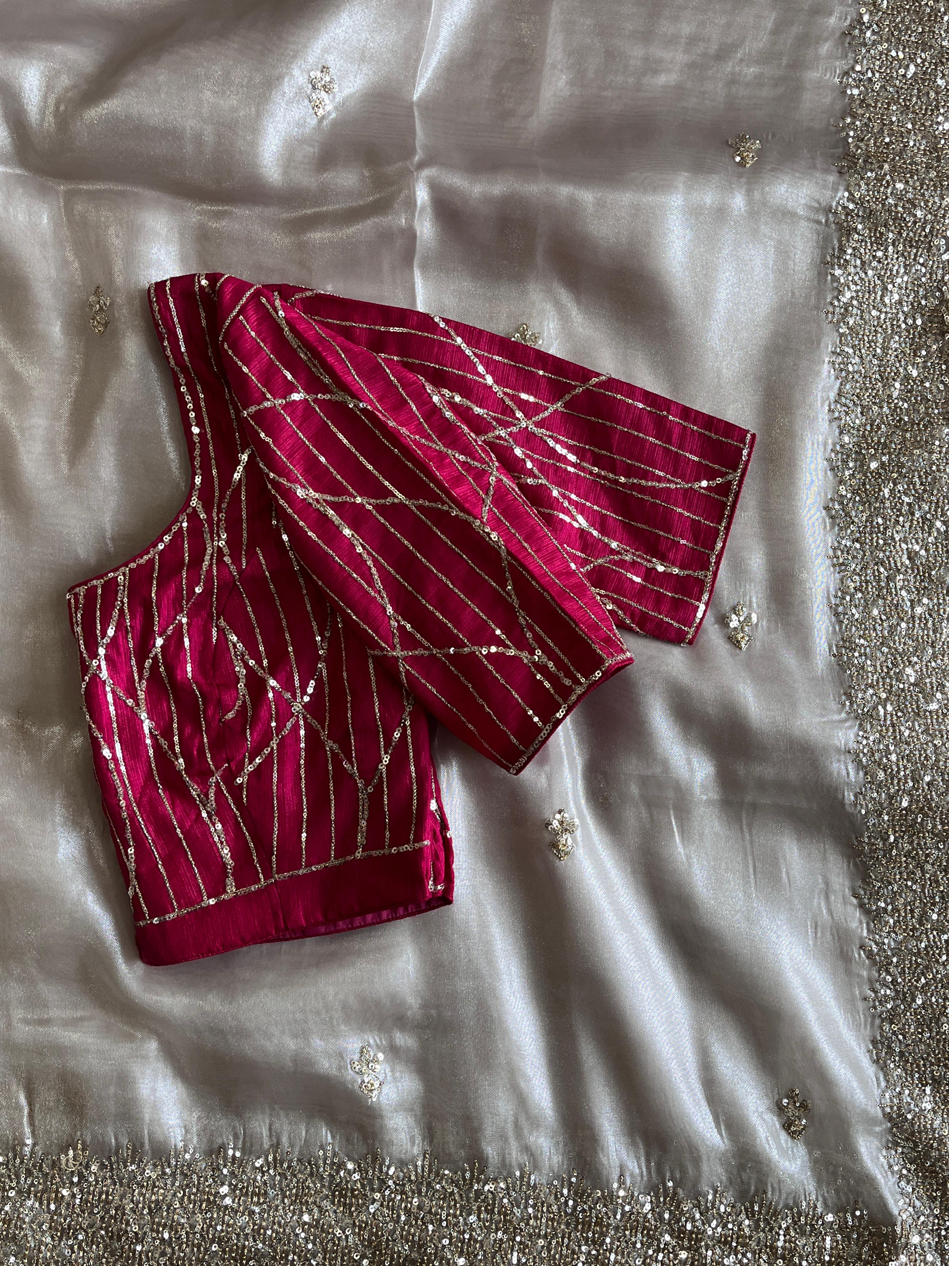 Tissue Sequence Saree