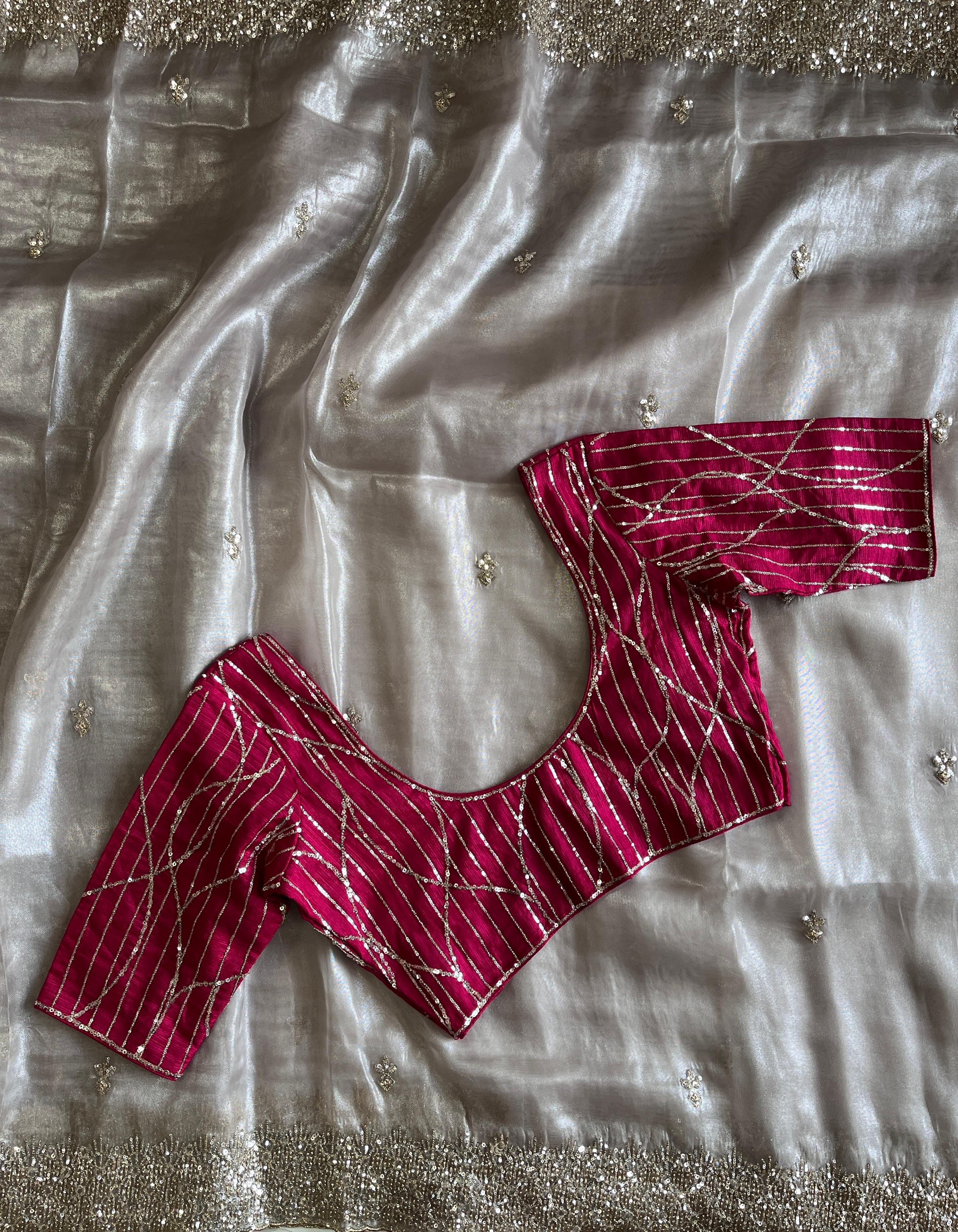 Tissue Sequence Saree