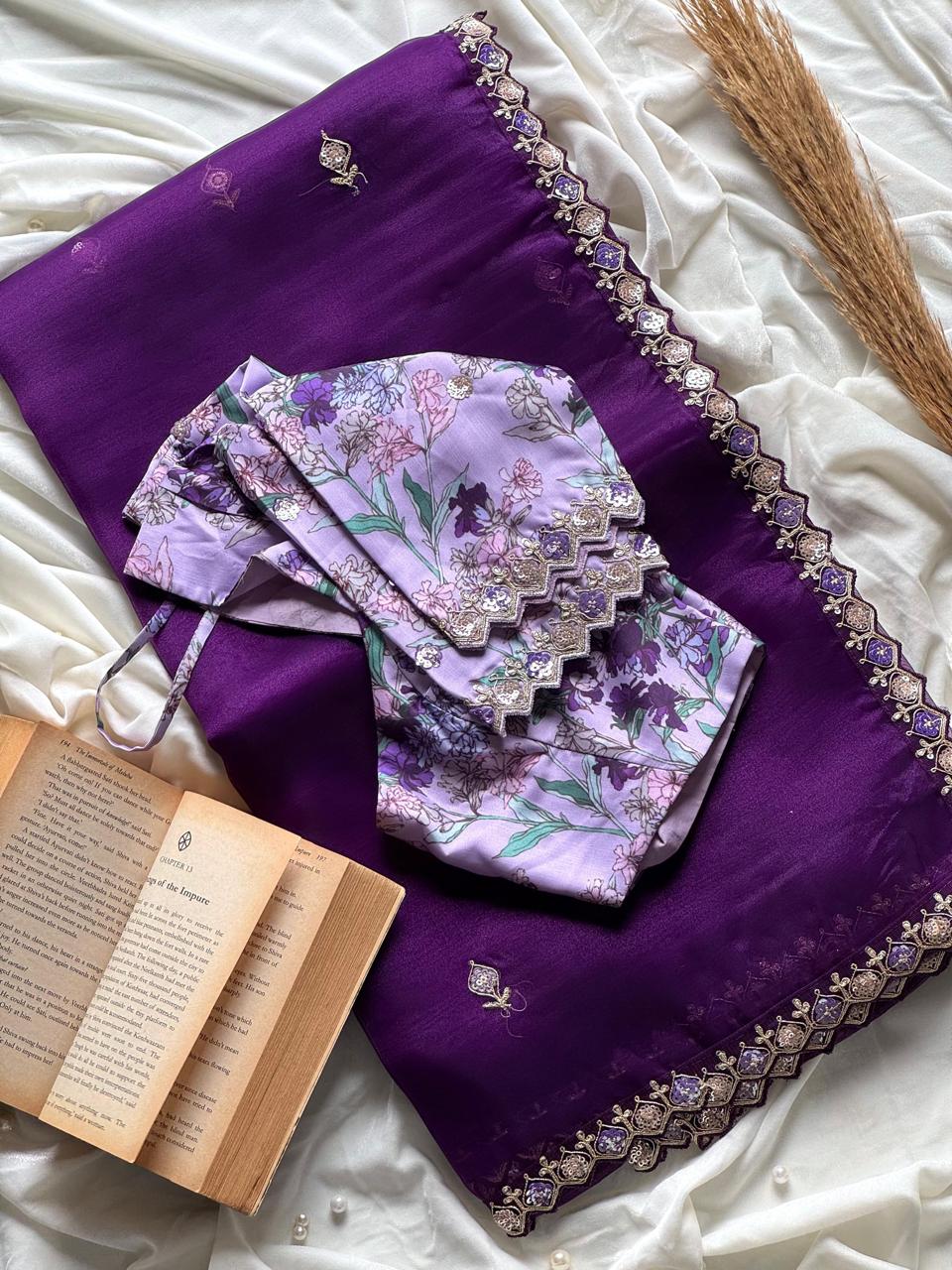 Rose Berry Saree
