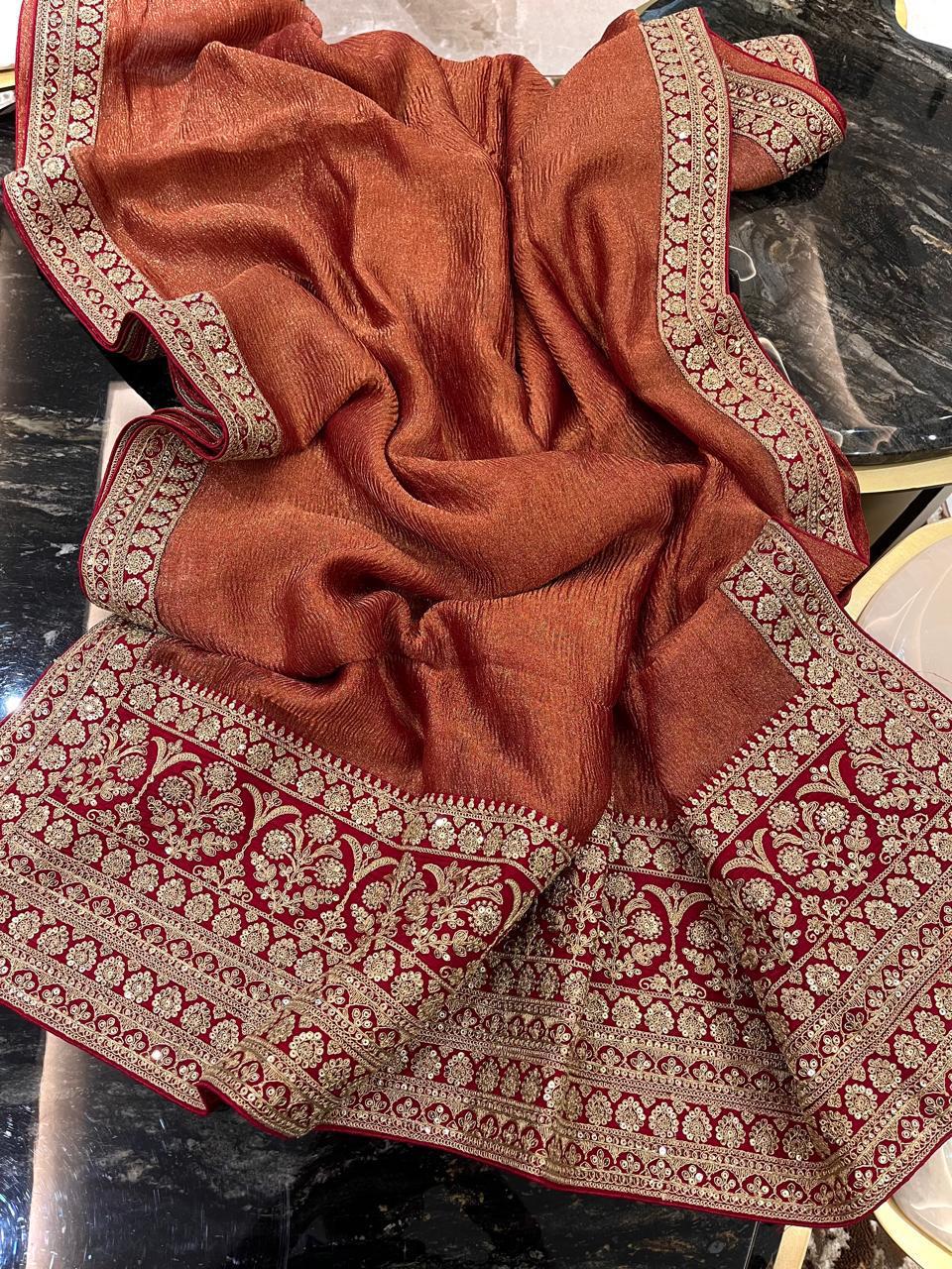 Crush Tissue Saree