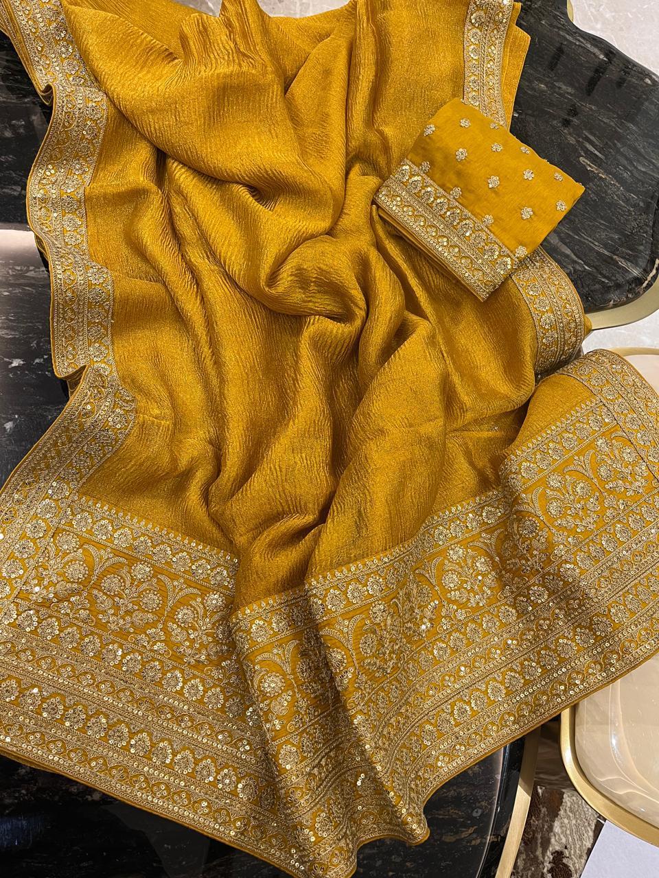 Crush Tissue Saree
