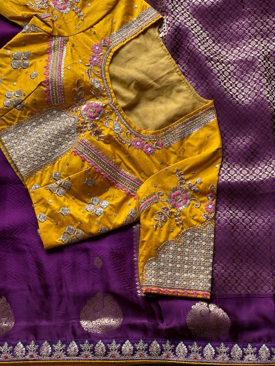 Yellow Purple Saree