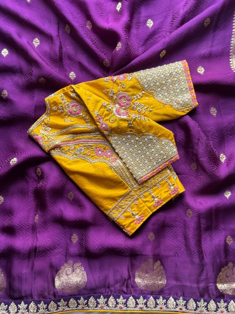 Yellow Purple Saree