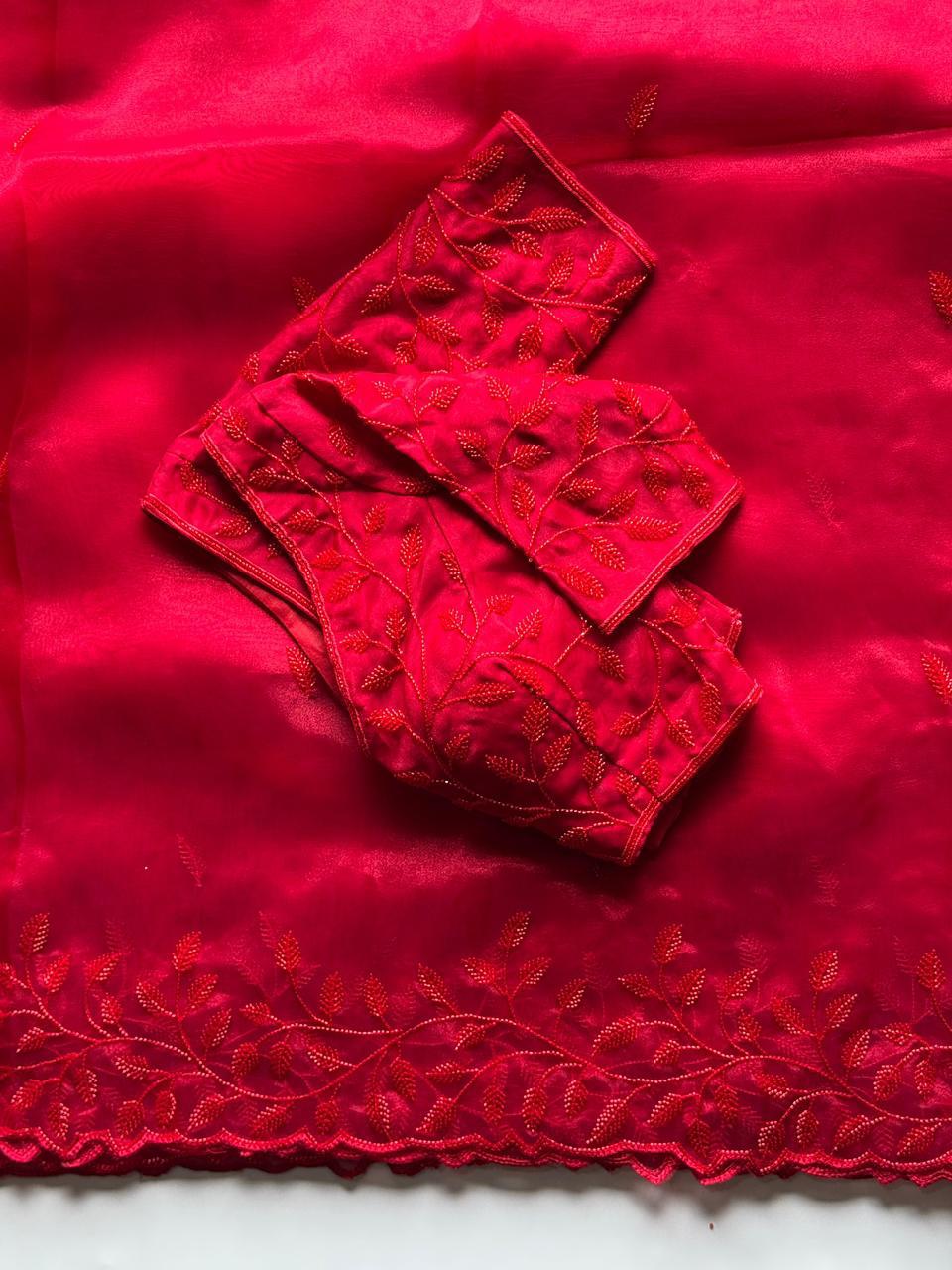 Red Rose Saree