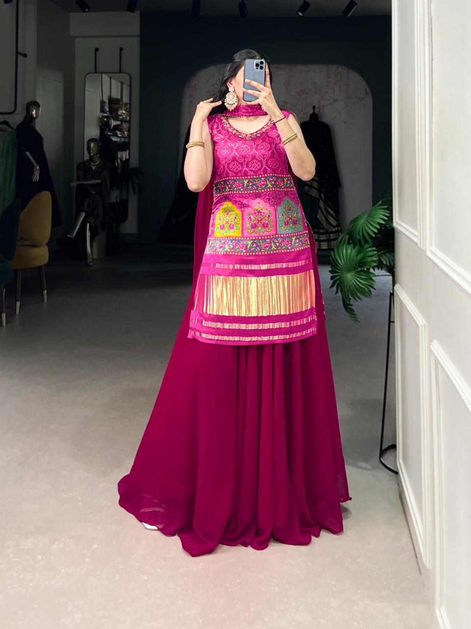 Gajji Silk Sharara Set