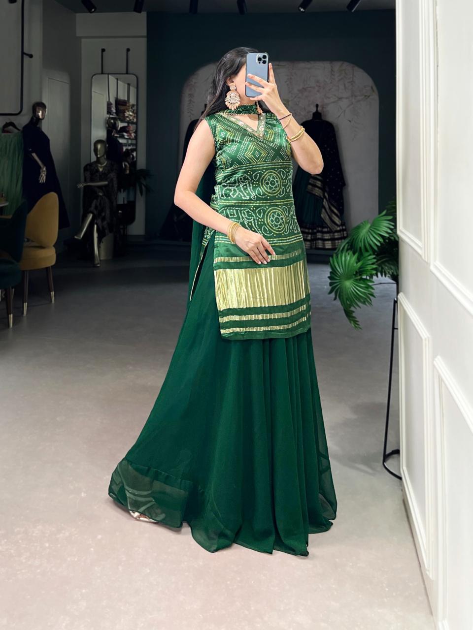 Gajji Silk Sharara Set