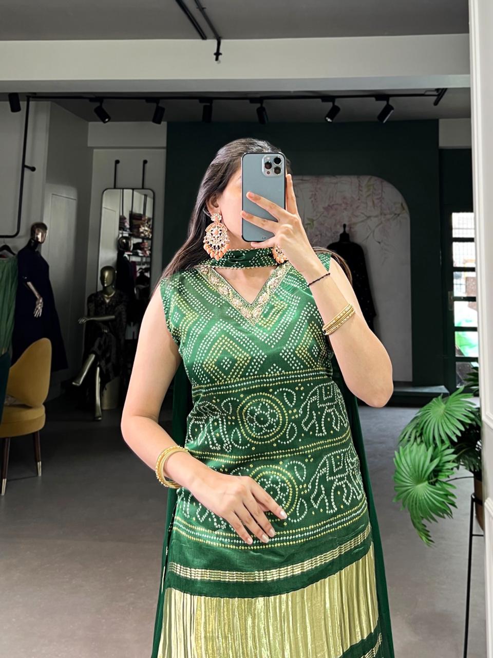 Gajji Silk Sharara Set