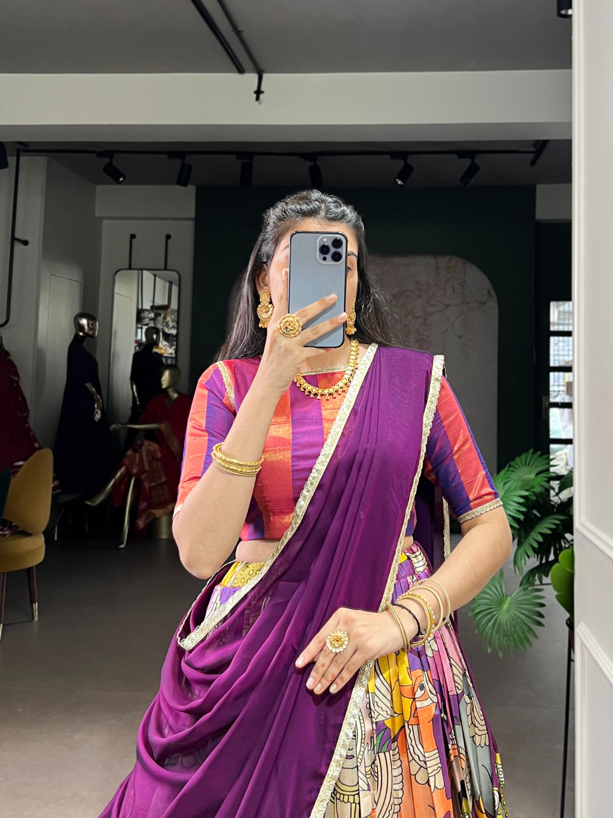 Kalamkari Royale Dola Silk Lehenga Set