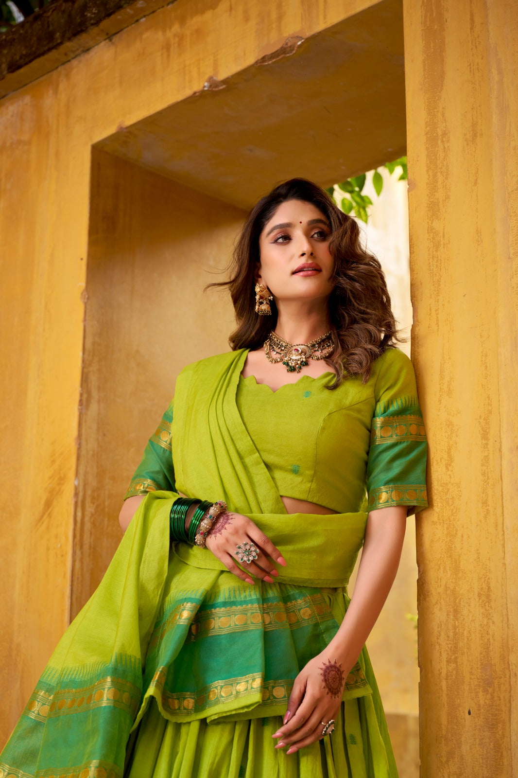 Chanderi Cotton Lehenga Set