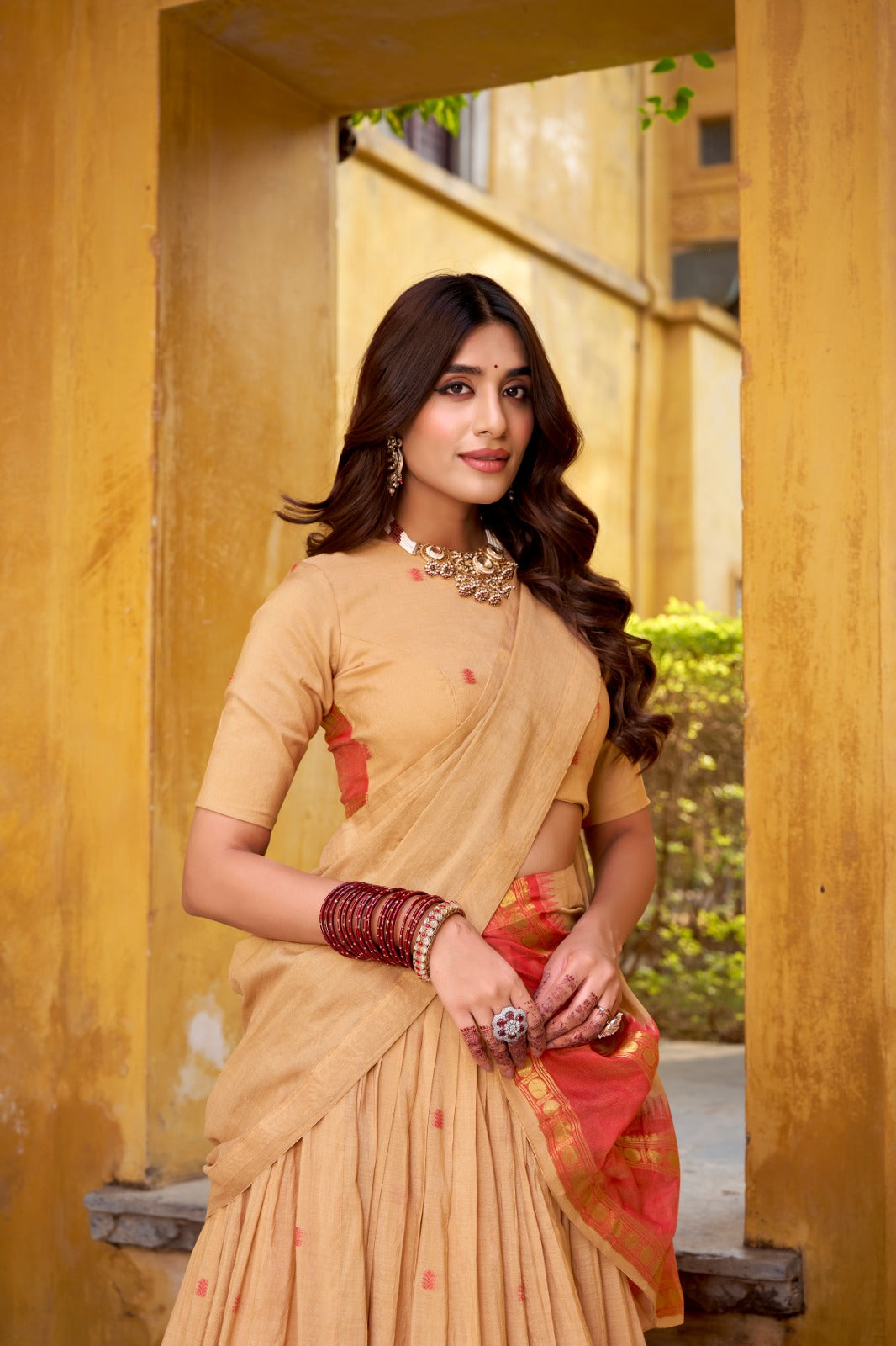 Chanderi Cotton Lehenga Set