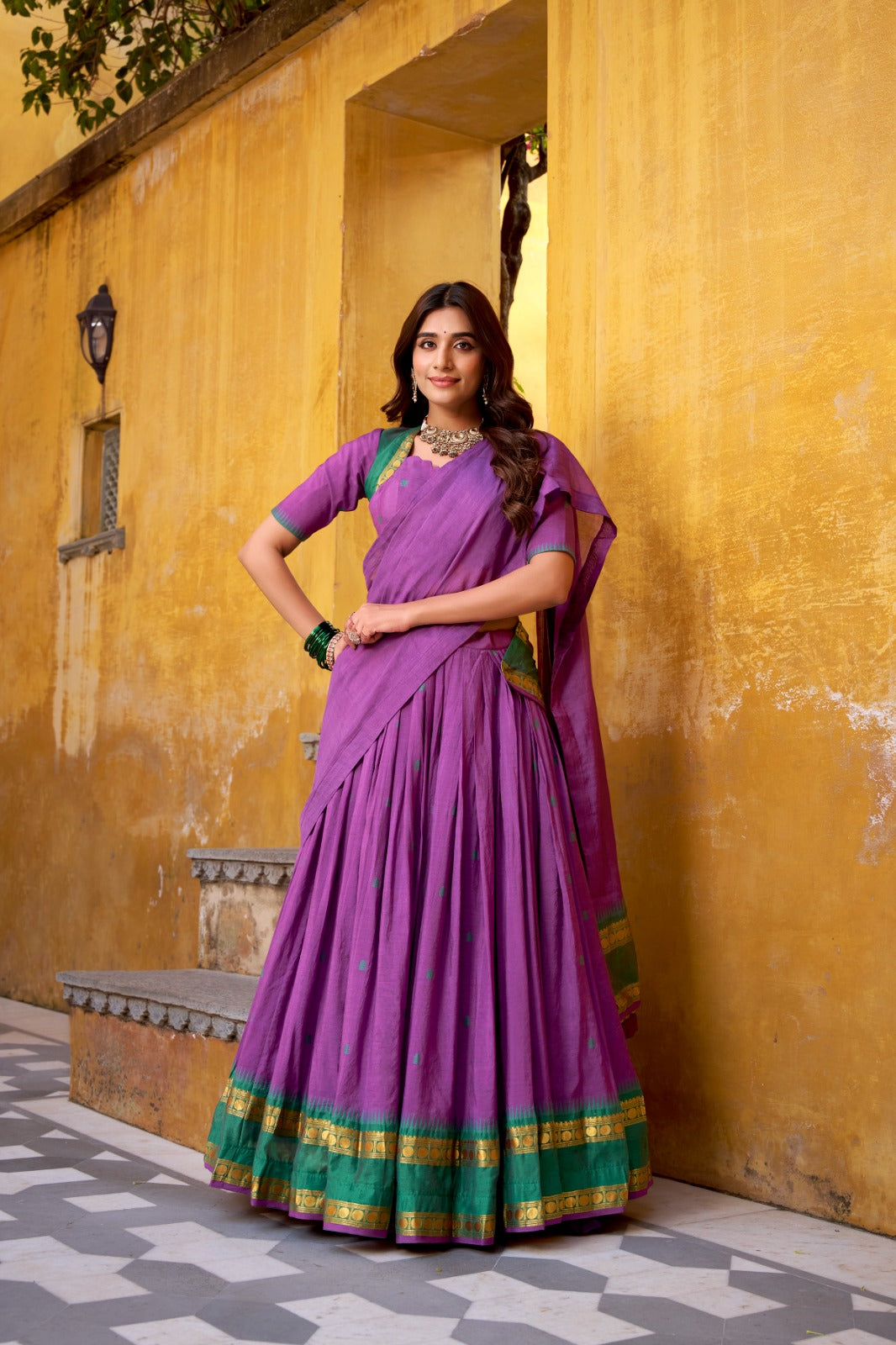 Chanderi Cotton Lehenga Set
