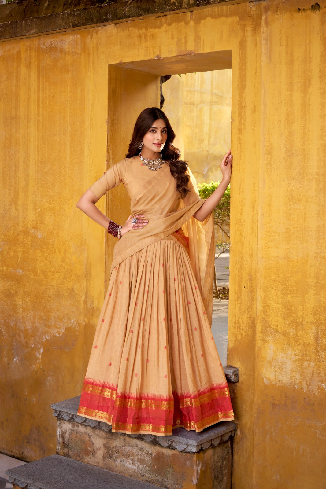 Chanderi Cotton Lehenga Set